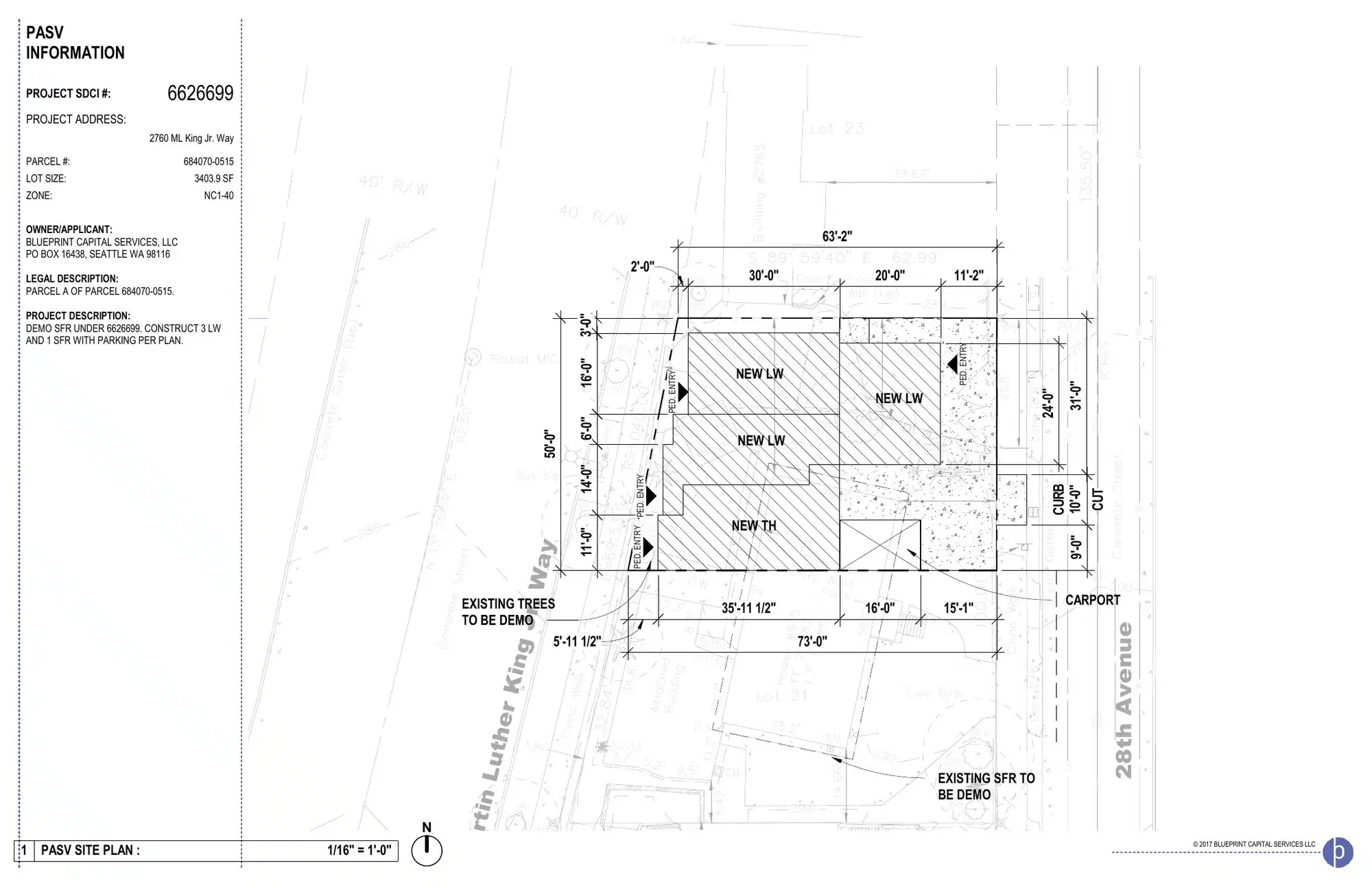 Site plan for 545 28th Ave