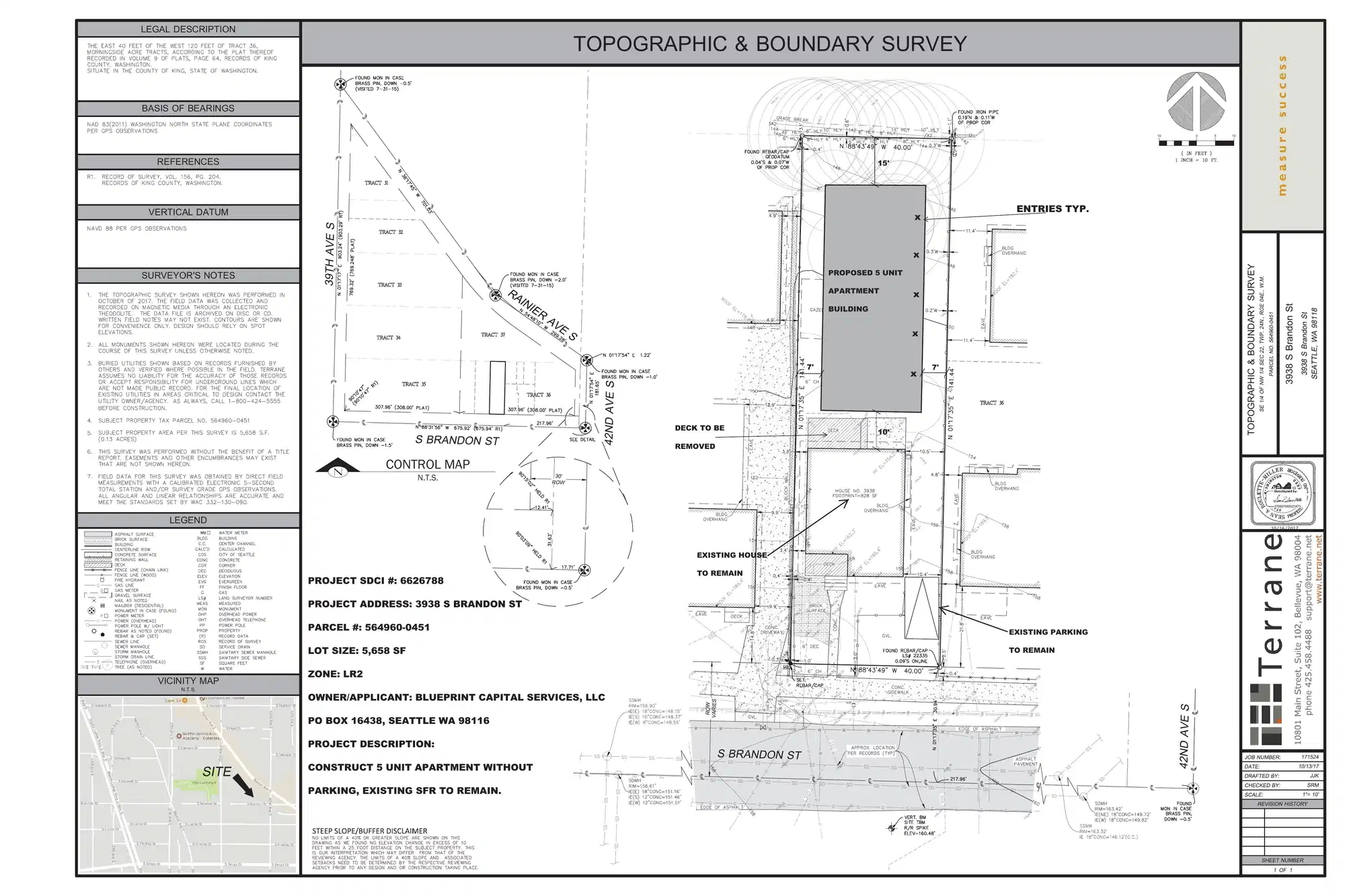 Site plan for 3940 S Brandon St