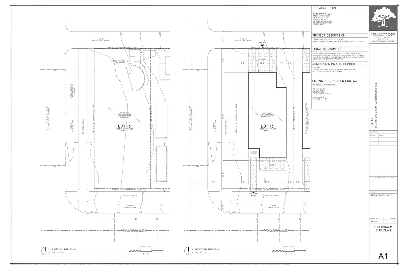Site plan for 2600 E Ward St