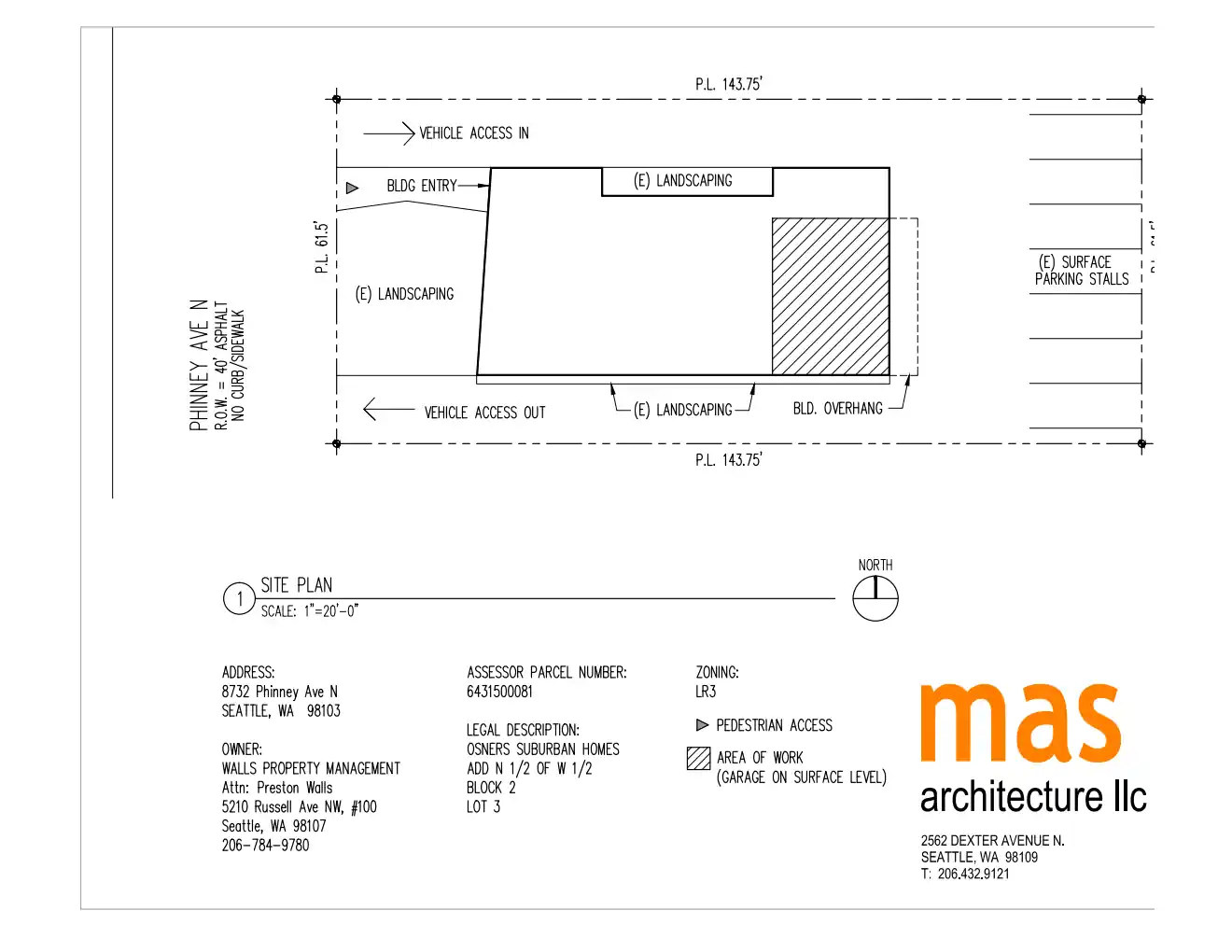 Site plan for 8732 Phinney Ave N