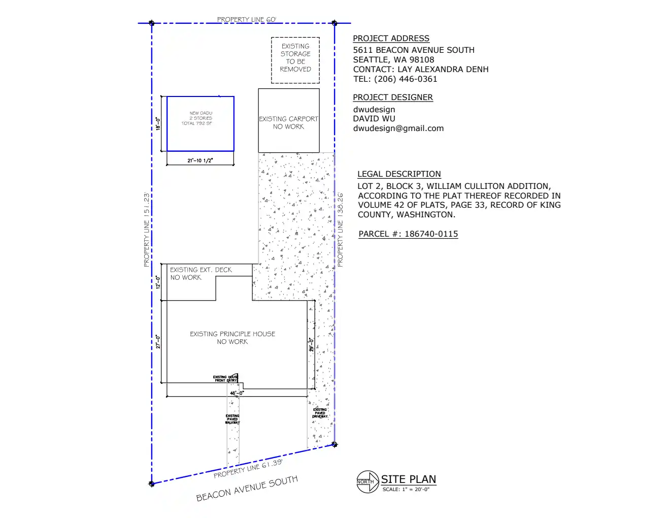 Site plan for 5611 Beacon Ave S