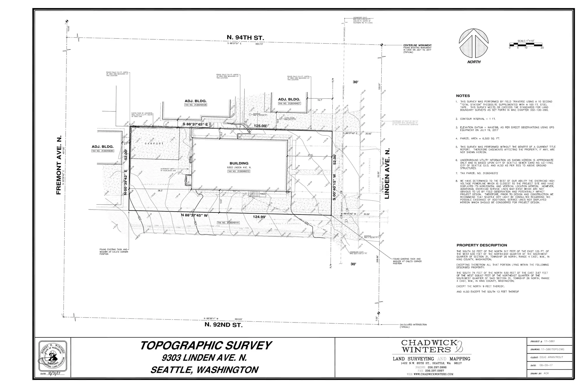Site plan for 9305 Linden Ave N