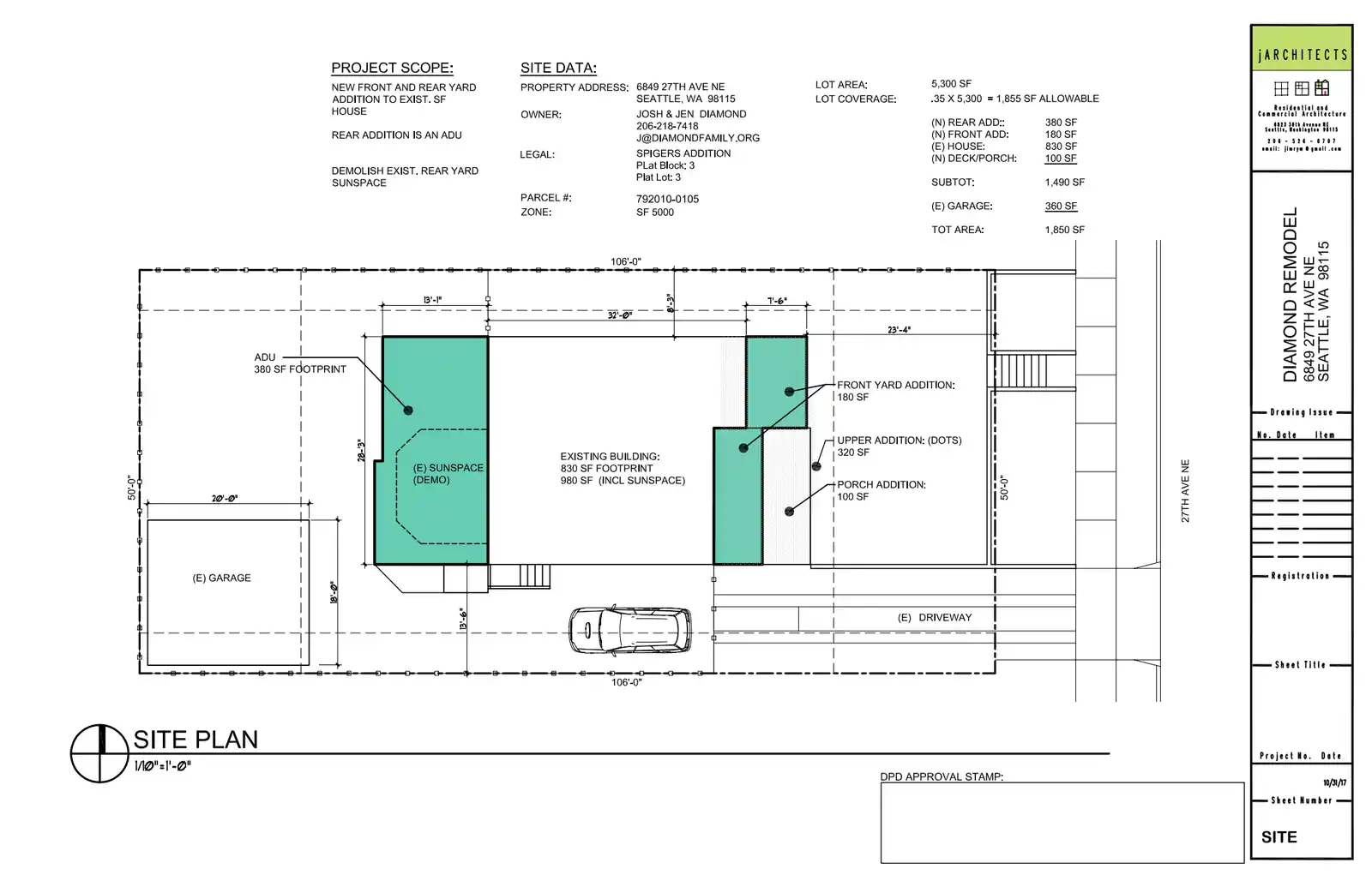 Site plan for 6849 27th Ave NE