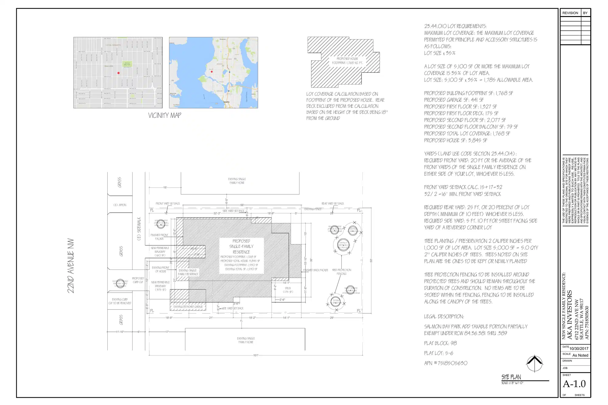 Site plan for 6712 22nd Ave NW