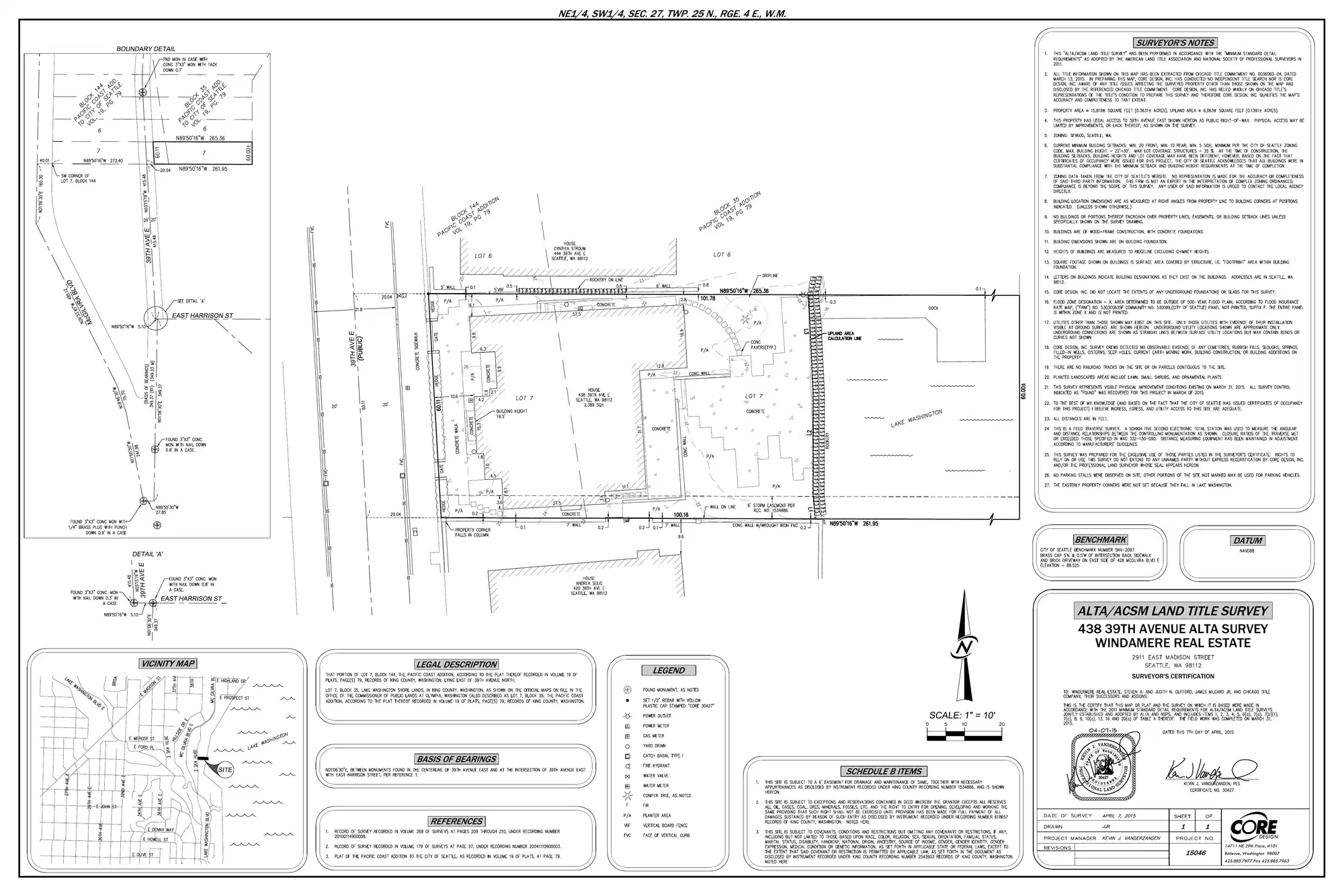 Site plan for 438 39th Ave E