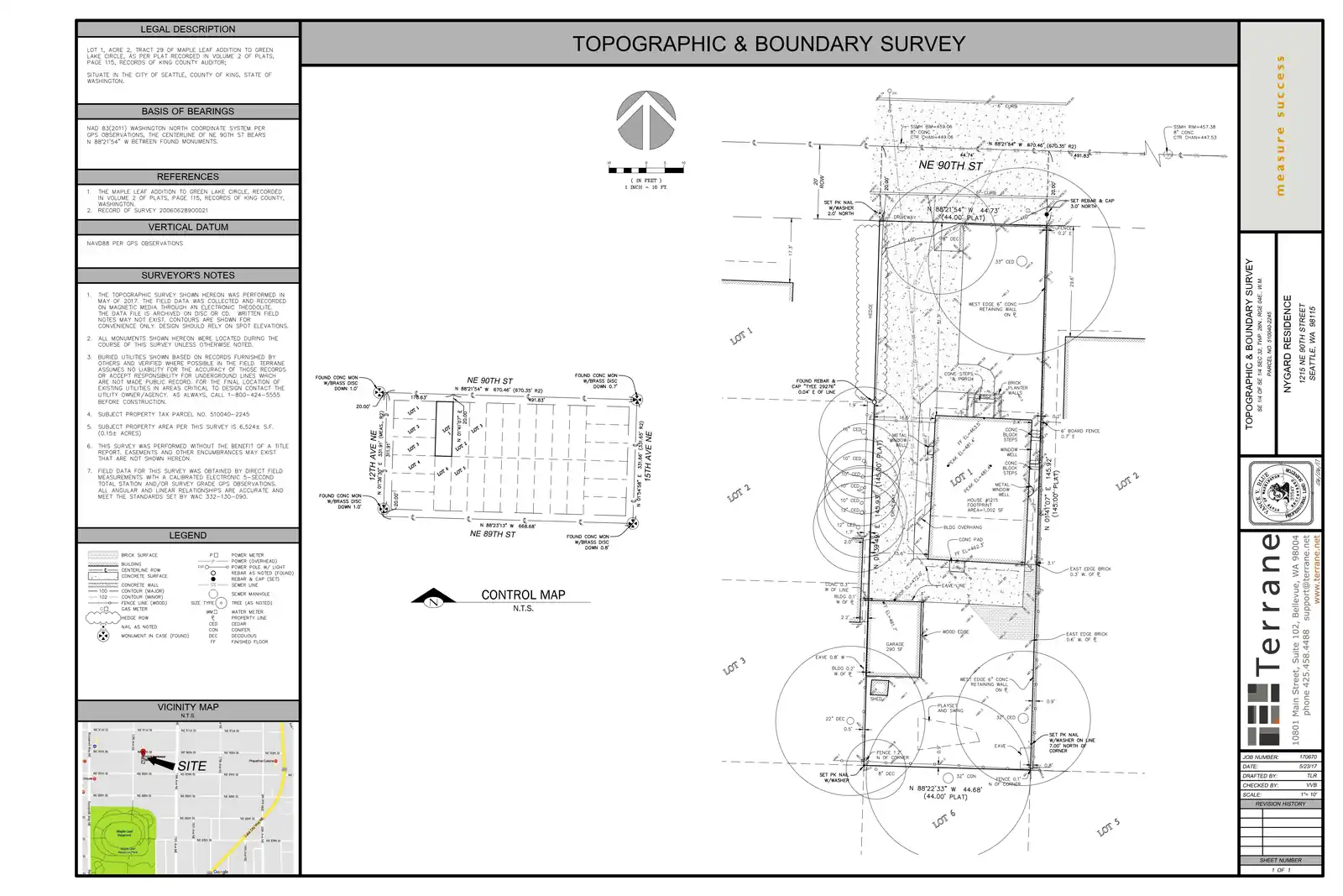 Site plan for 1215 NE 90th St