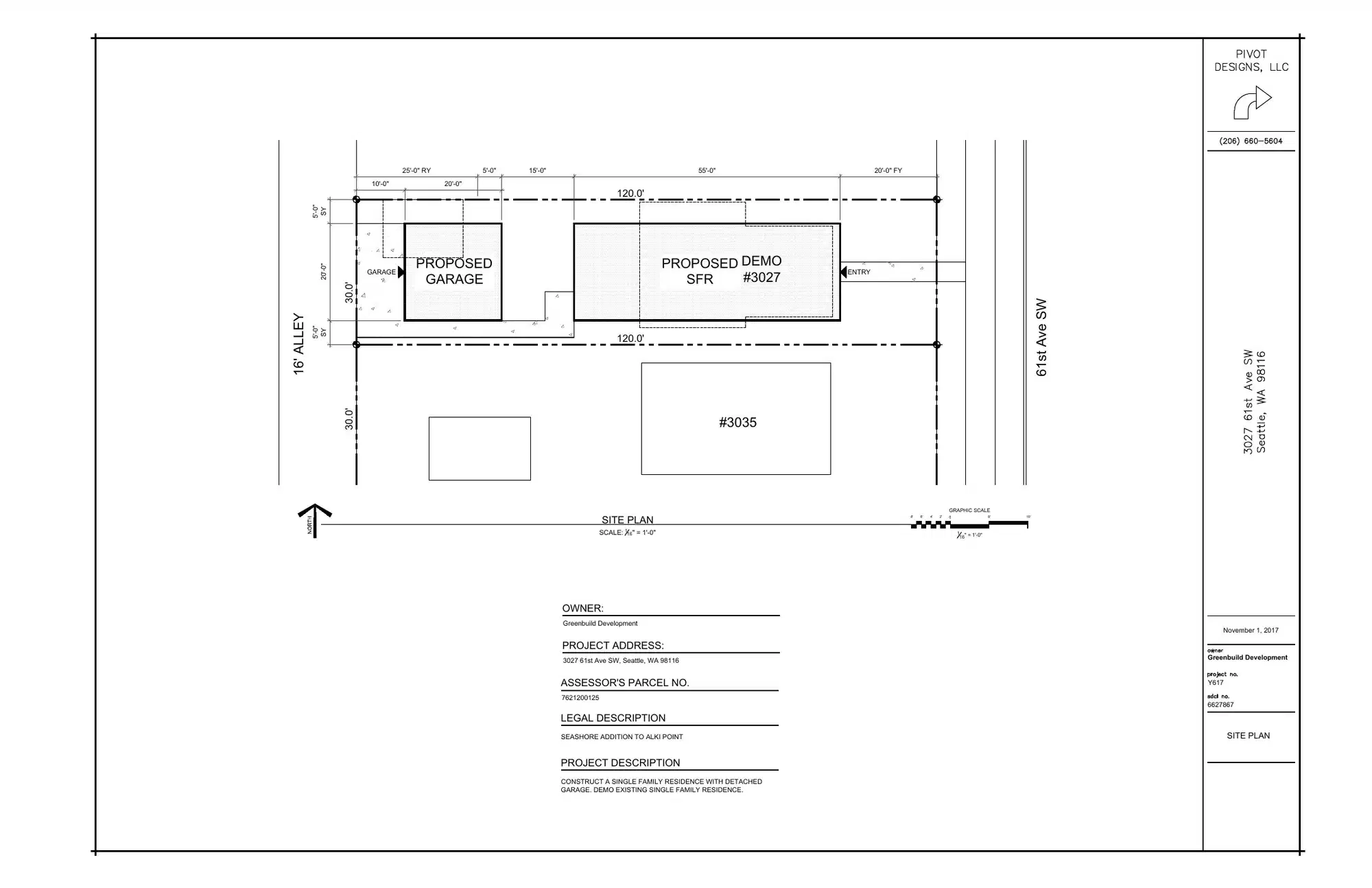 Site plan for 3027 61st Ave SW