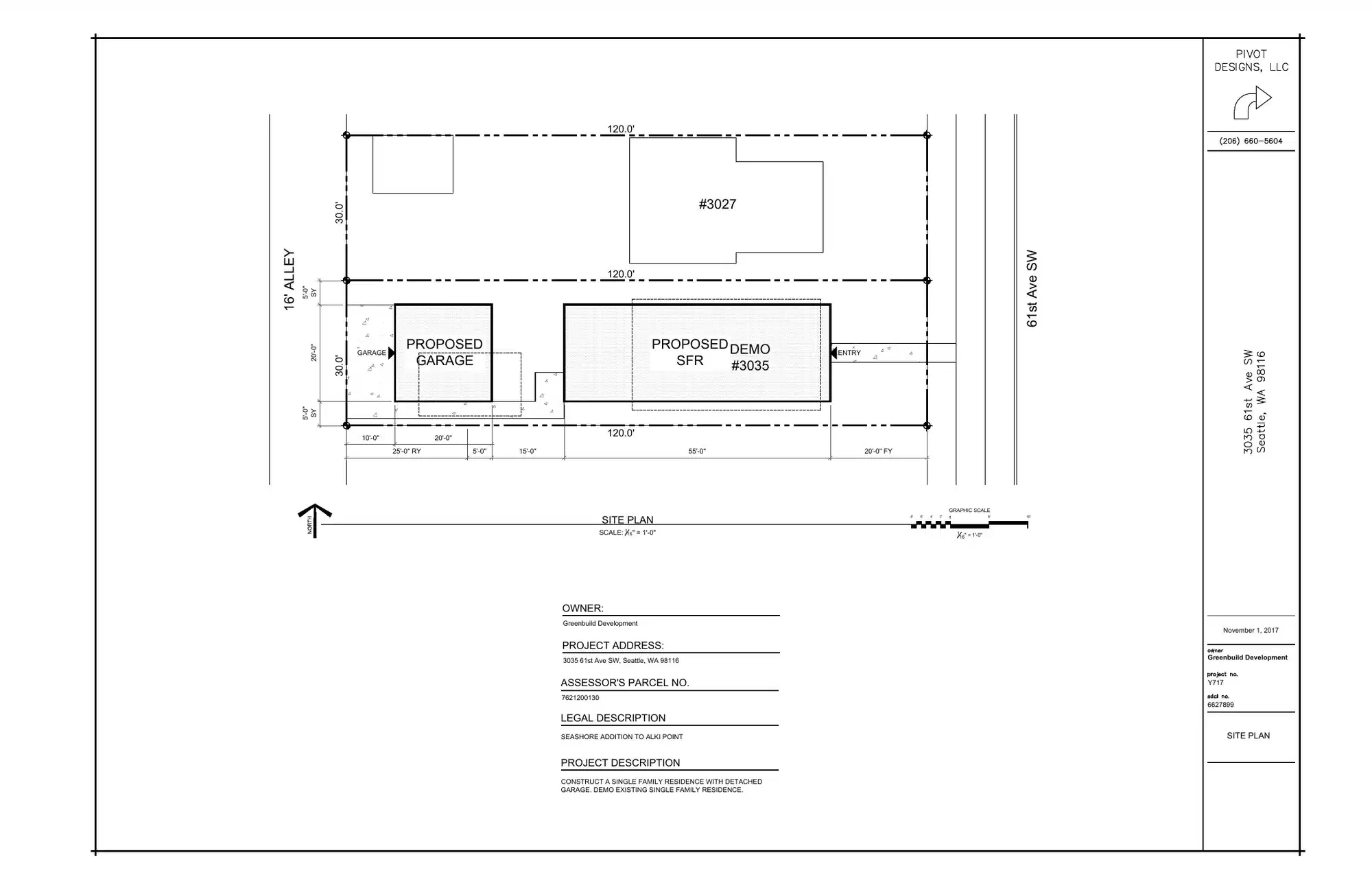 Site plan for 3035 61st Ave SW