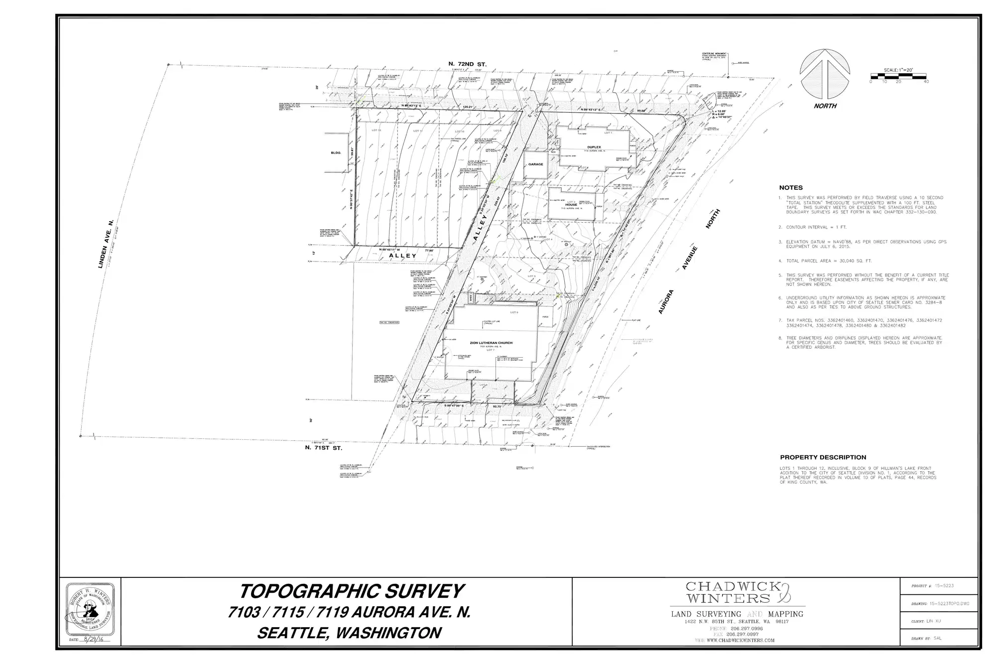 Site plan for 7107 Aurora Ave N