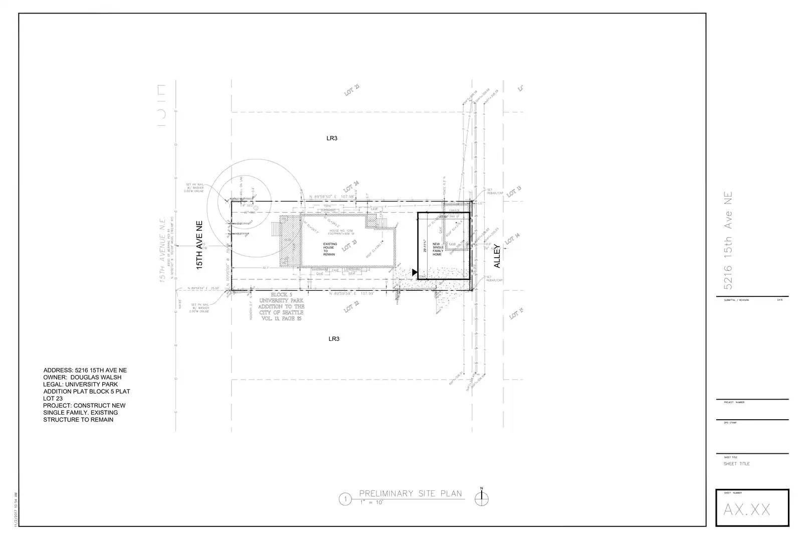 Site plan for 5216 B 15th Ave NE