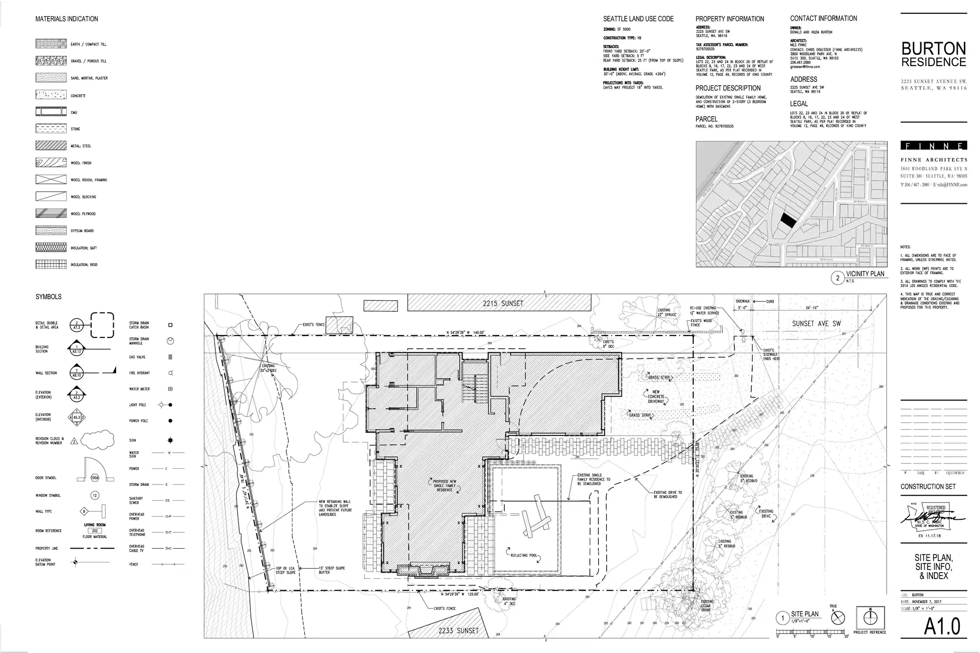 Site plan for 2225 Sunset Ave SW