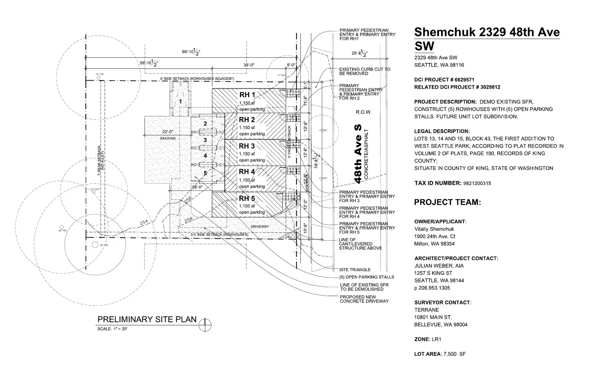 Site plan for 2329 48th Ave SW