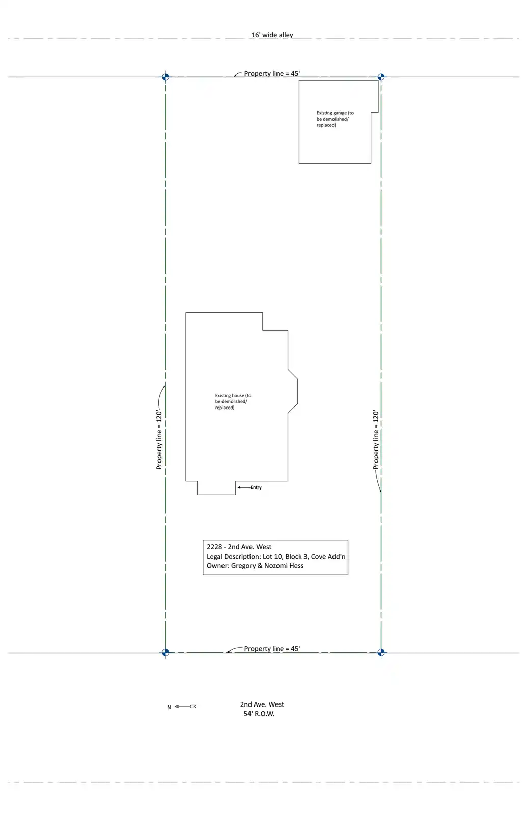 Site plan for 2228 2nd Ave W