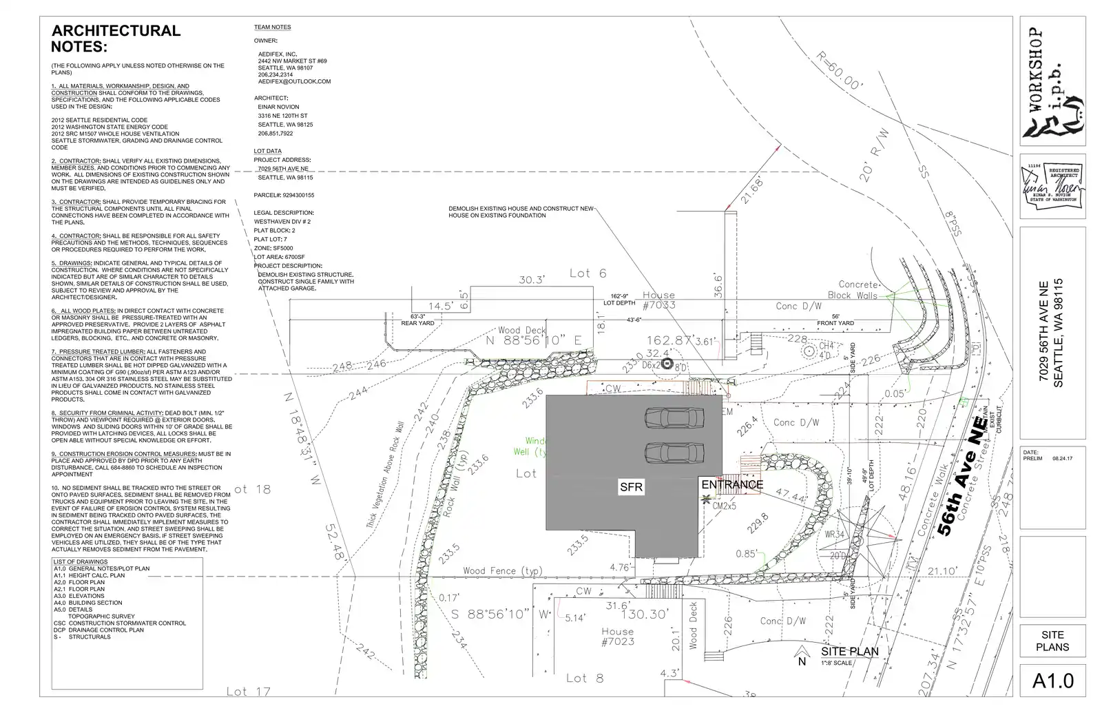 Site plan for 7029 56th Ave NE