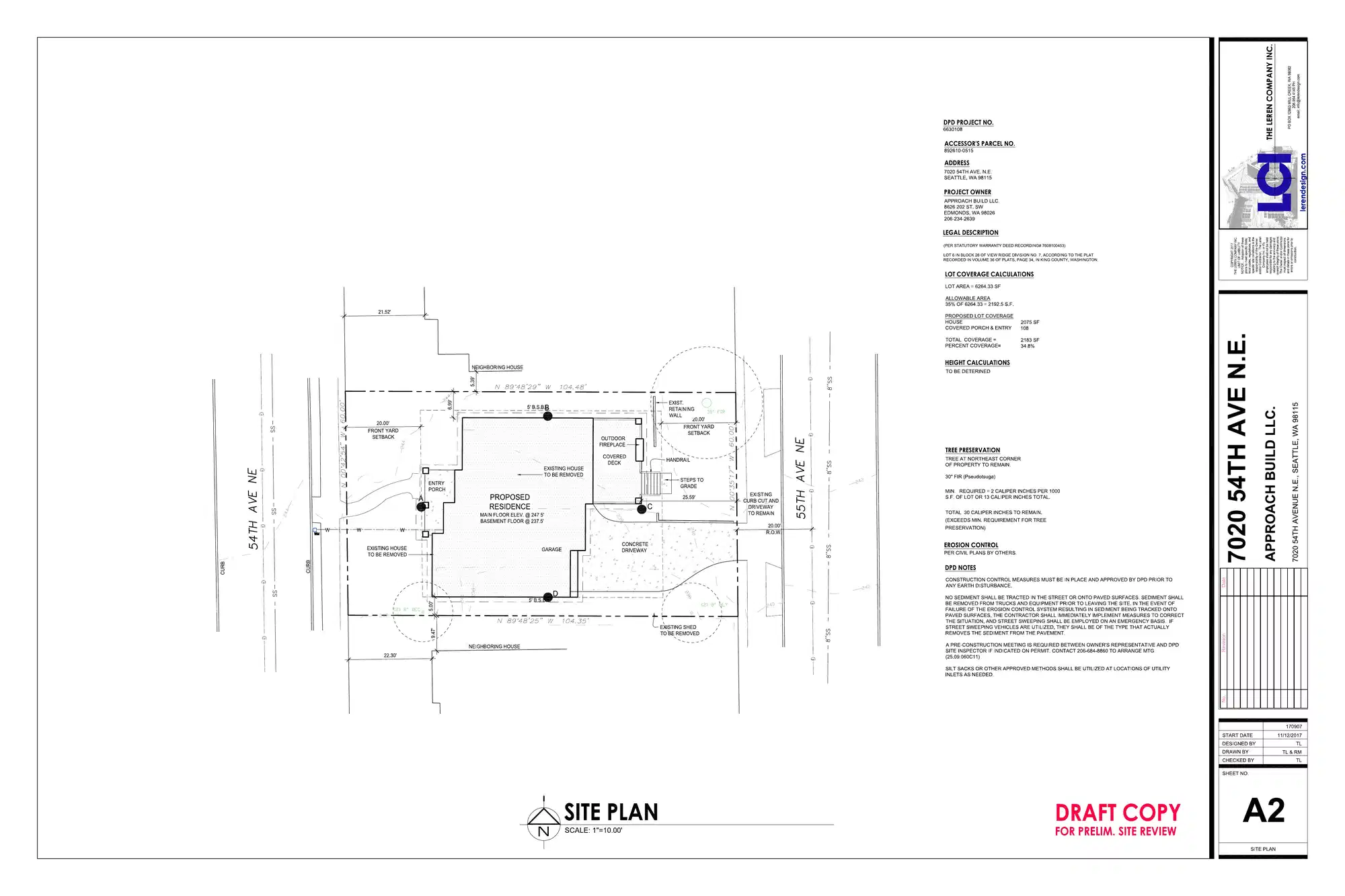 Site plan for 7020 54th Ave NE