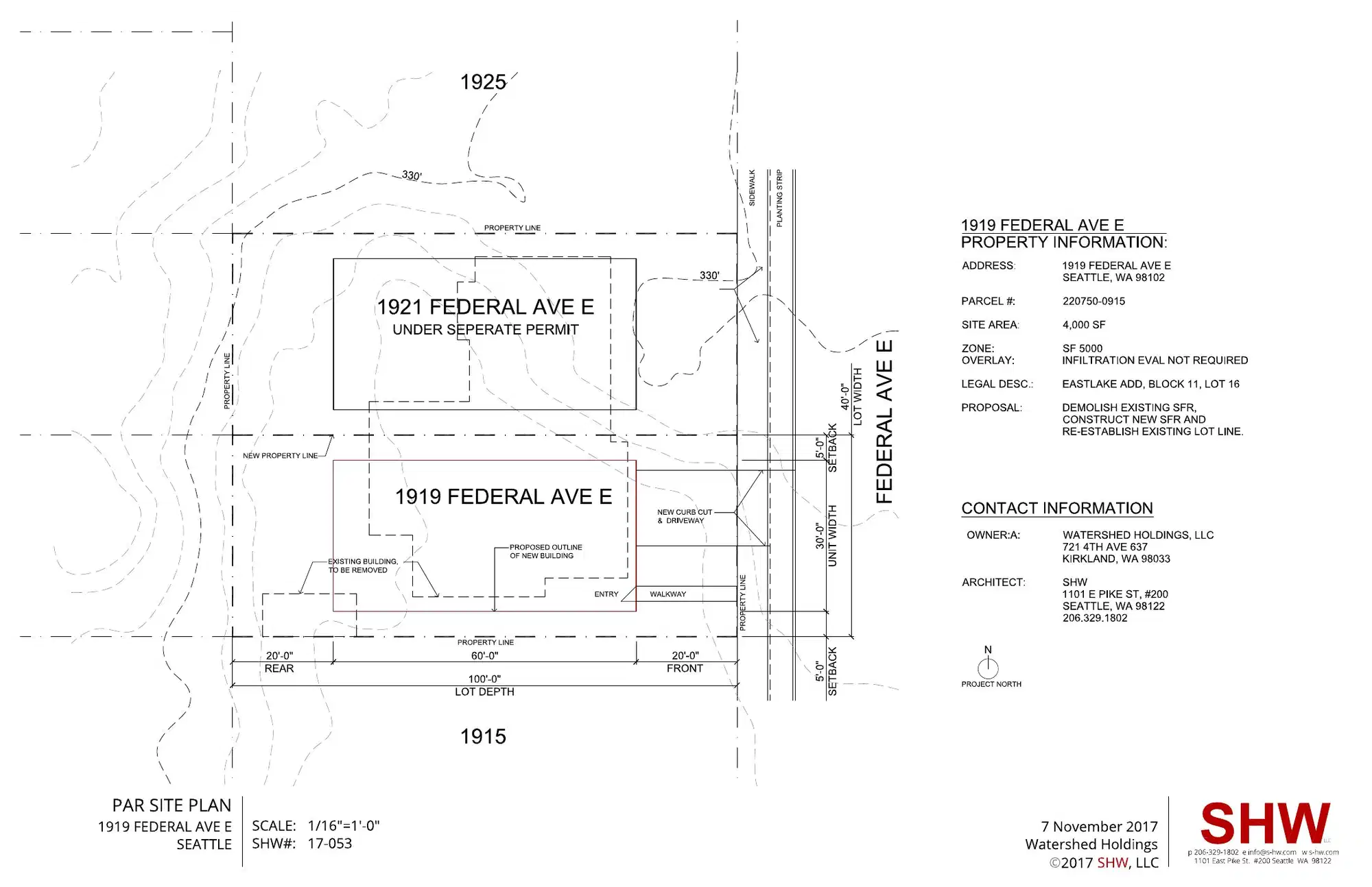 Site plan for 1919 Federal Ave E