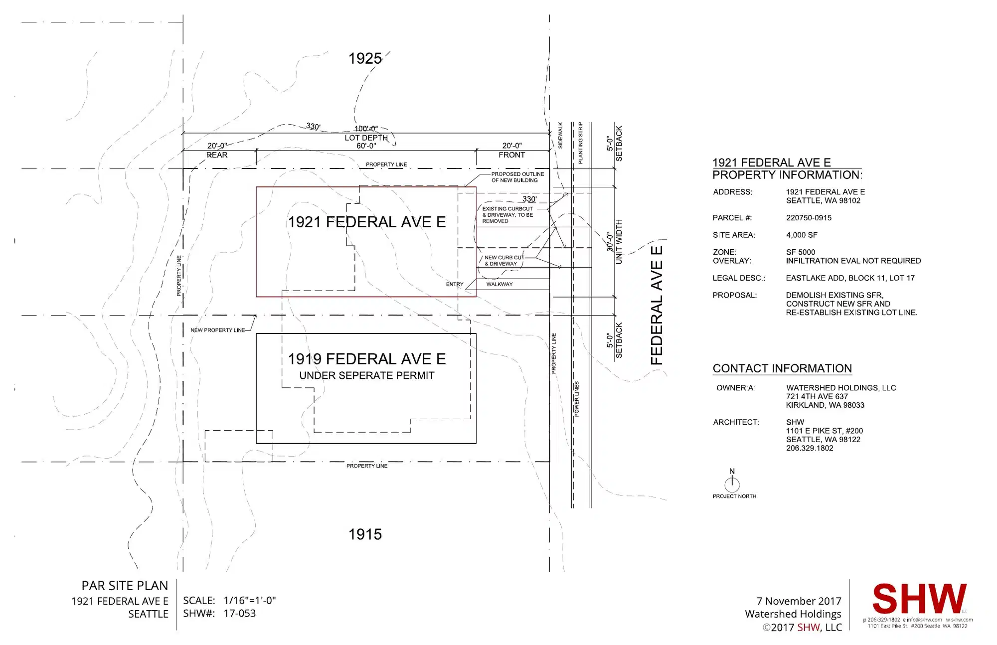 Site plan for 1921 Federal Ave E