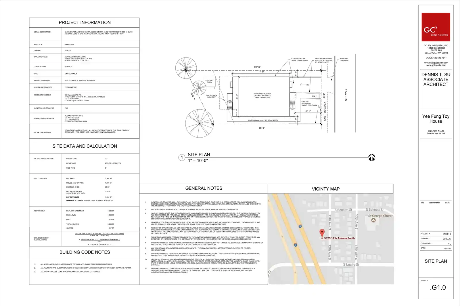 Site plan for 5325 12th Ave S