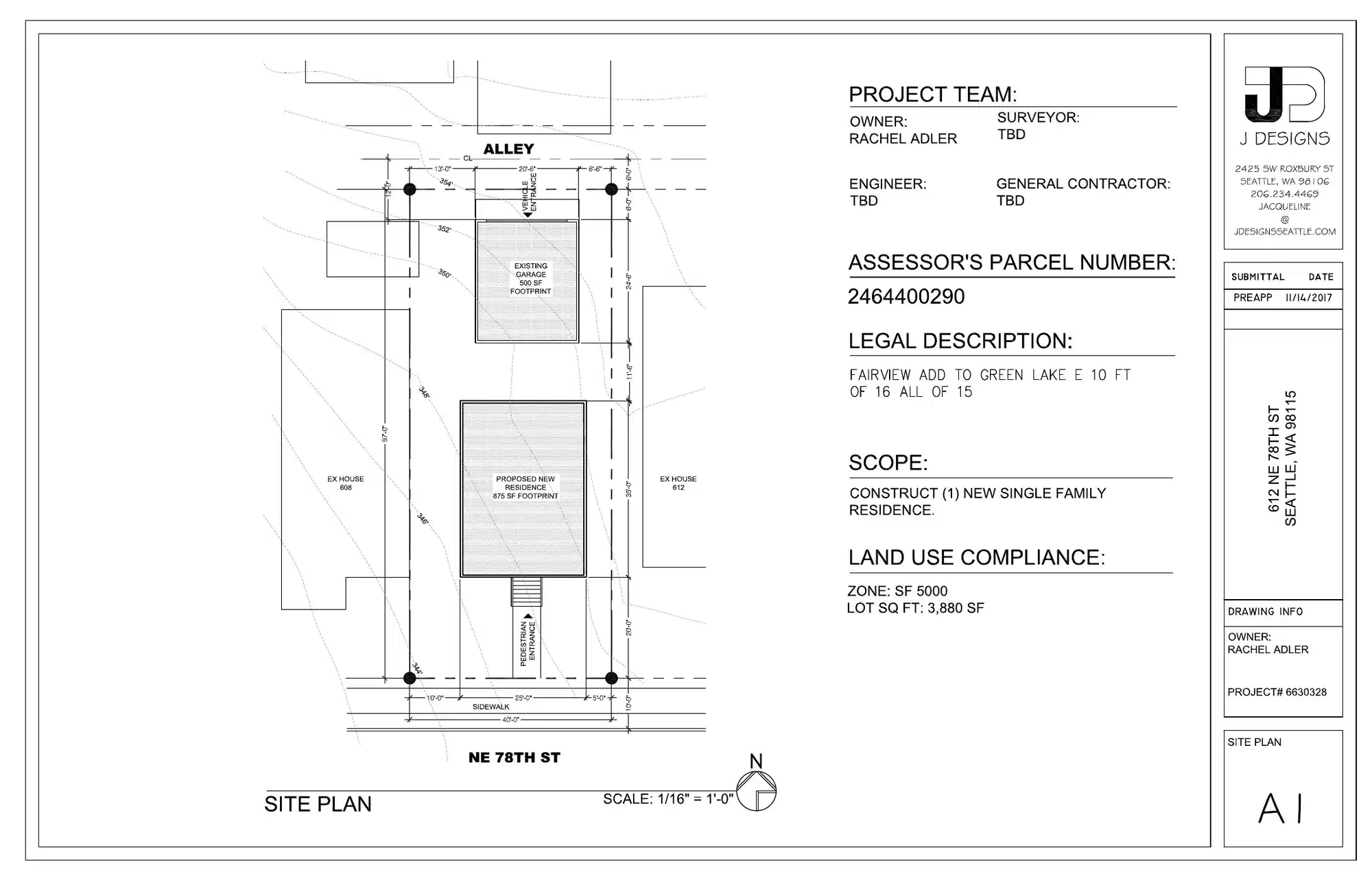 Site plan for 612 NE 78th St