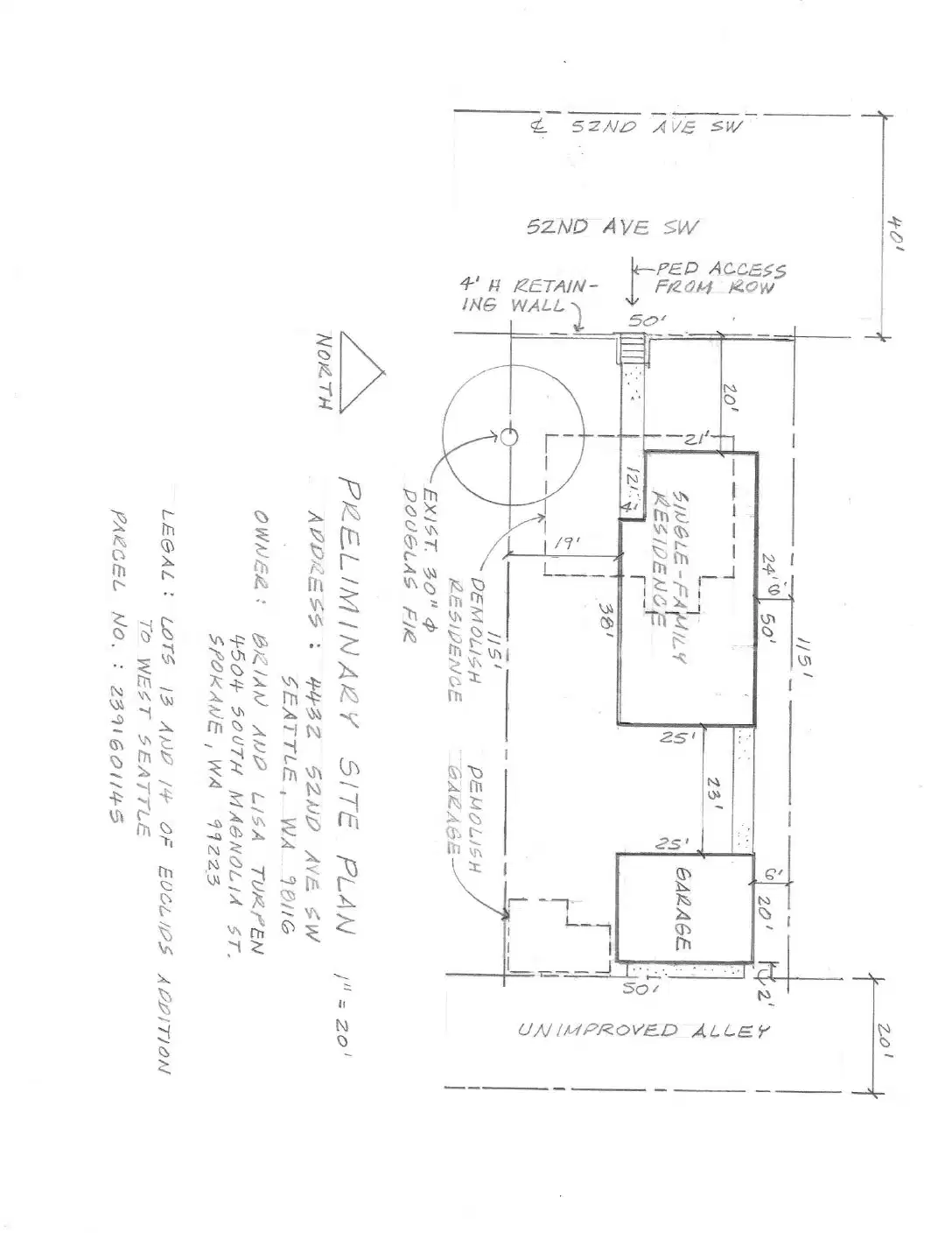Site plan for 4432 52nd Ave SW