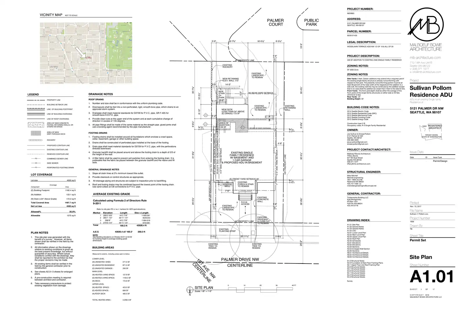 Site plan for 5121 Palmer Dr NW