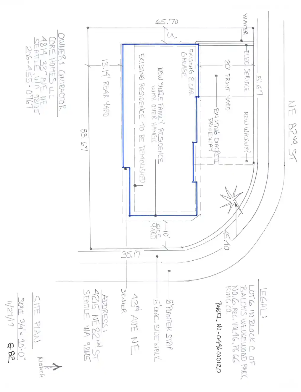 Site plan for 4215 NE 82nd St