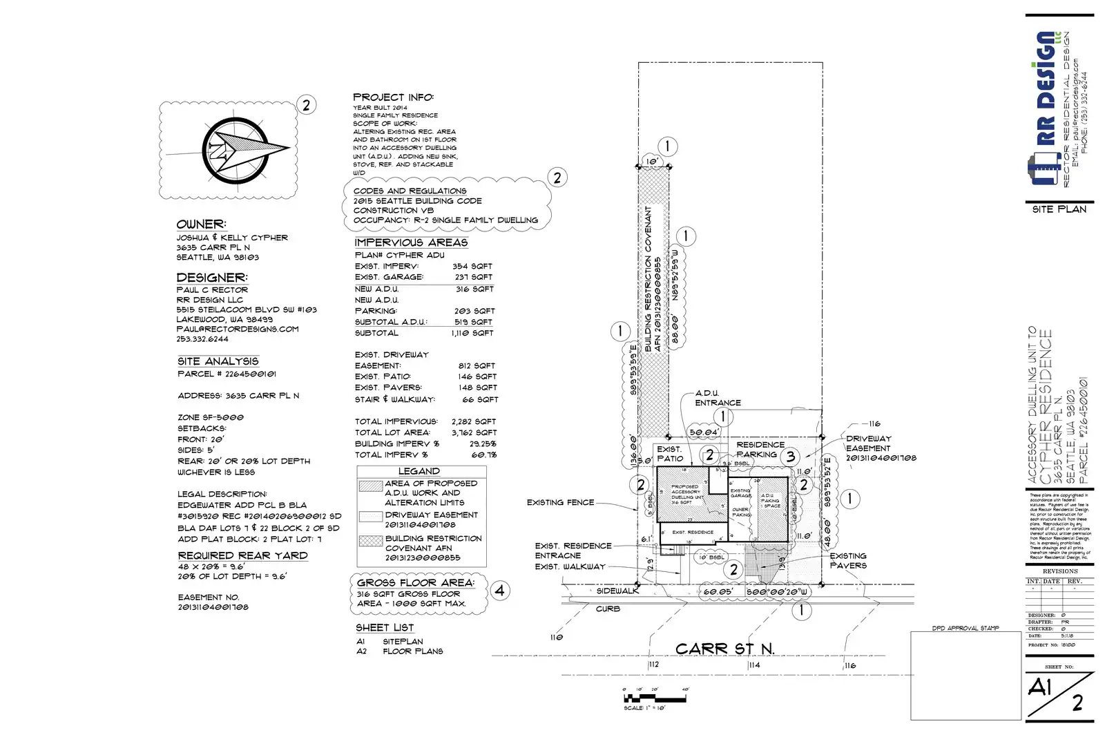 Site plan for 3635 Carr Pl N