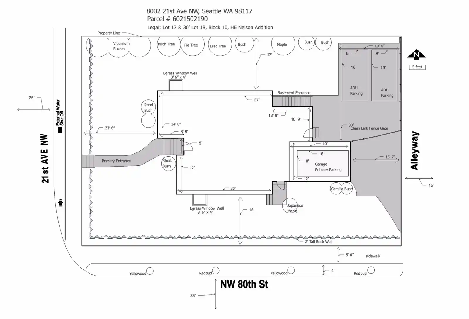 Site plan for 8002 21st Ave NW