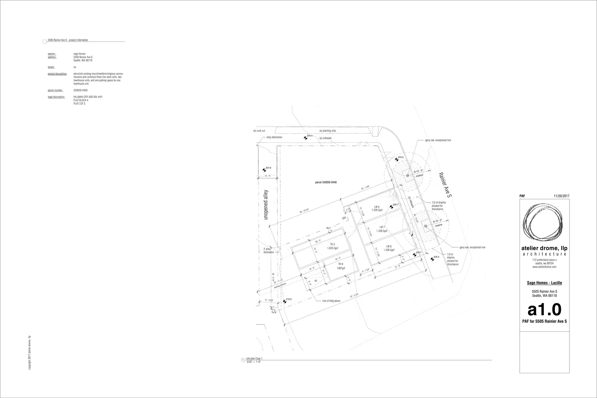 Site plan for 5505 A Rainier Ave S