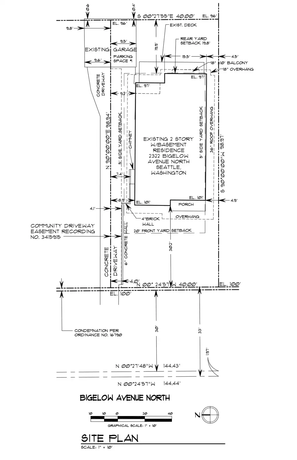 Site plan for 2322 Bigelow Ave N