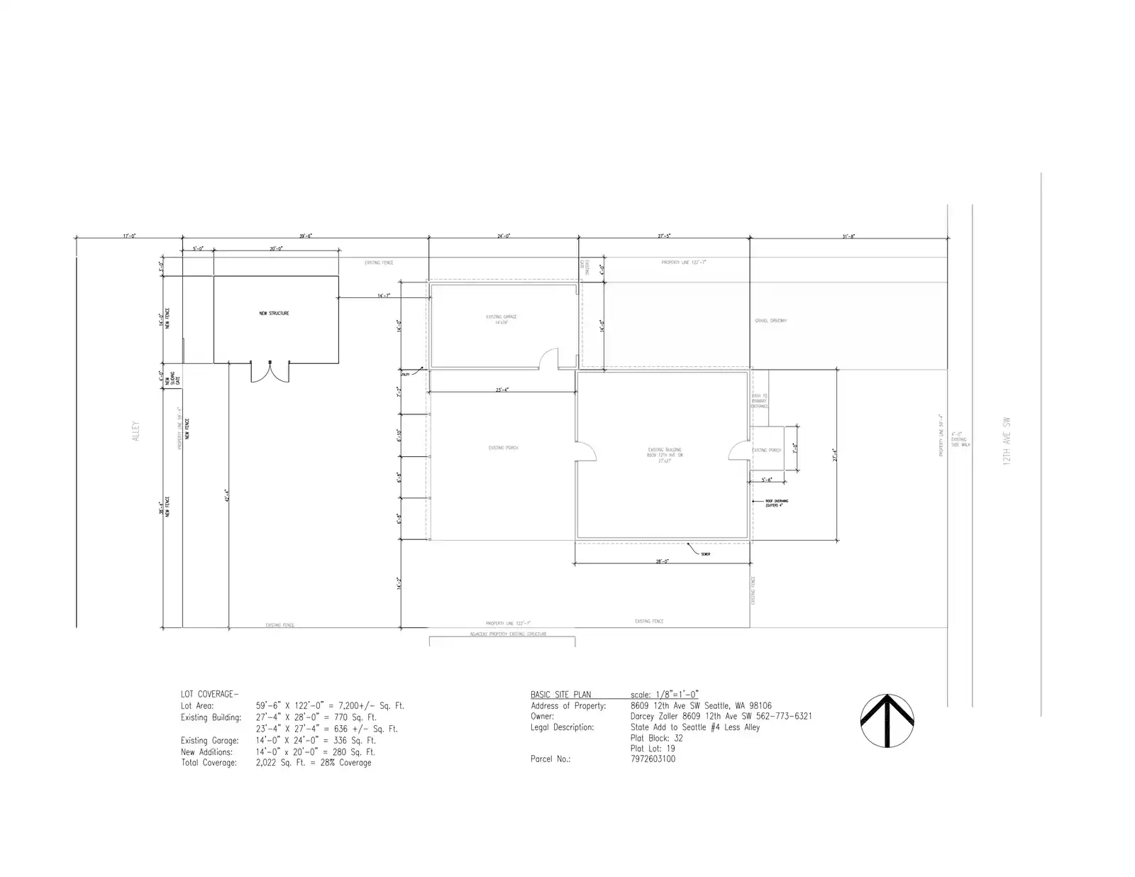 Site plan for 8609 12th Ave SW