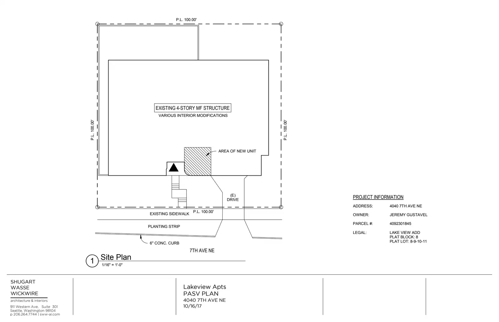 Site plan for 4040 7th Ave NE