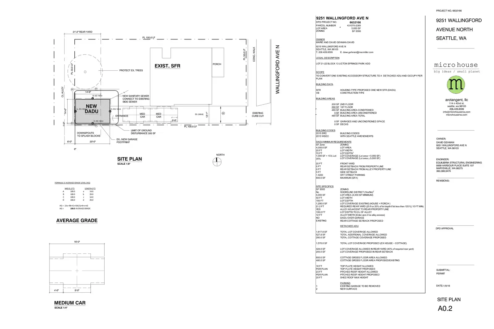 Site plan for 9251 Wallingford Ave N