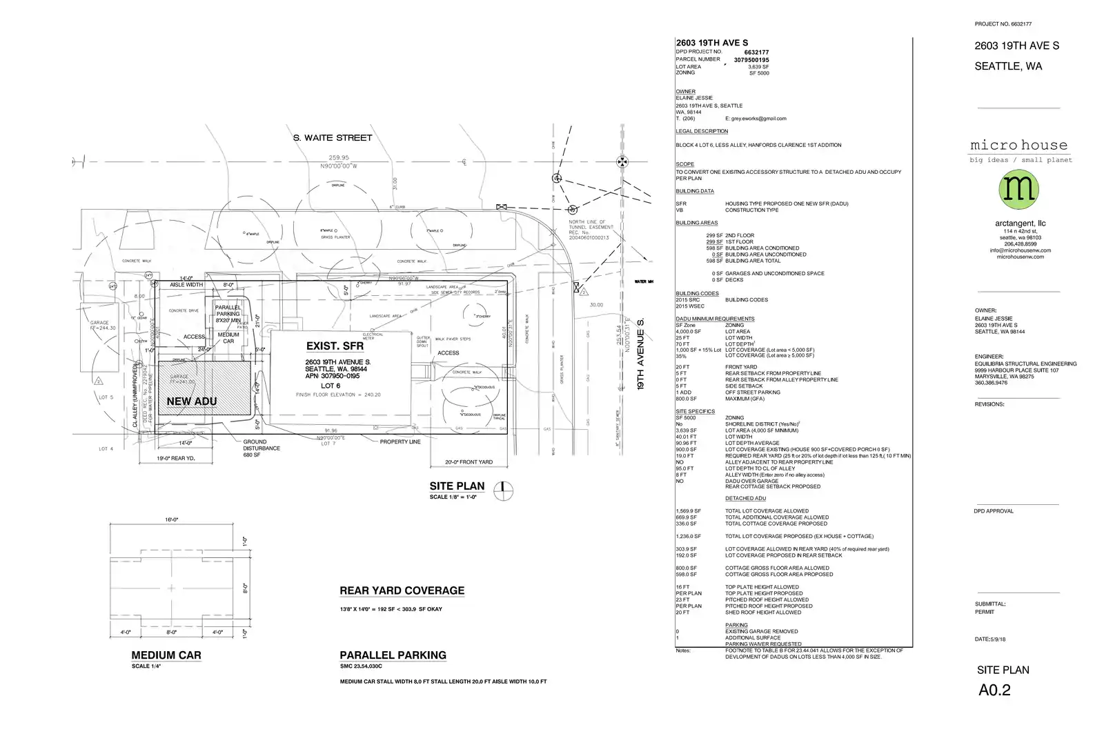 Site plan for 2603 19th Ave S