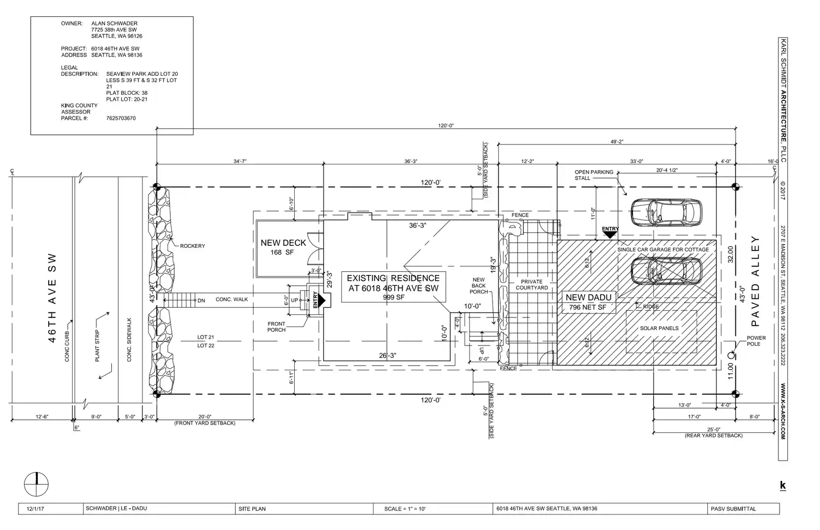 Site plan for 6018 46th Ave SW