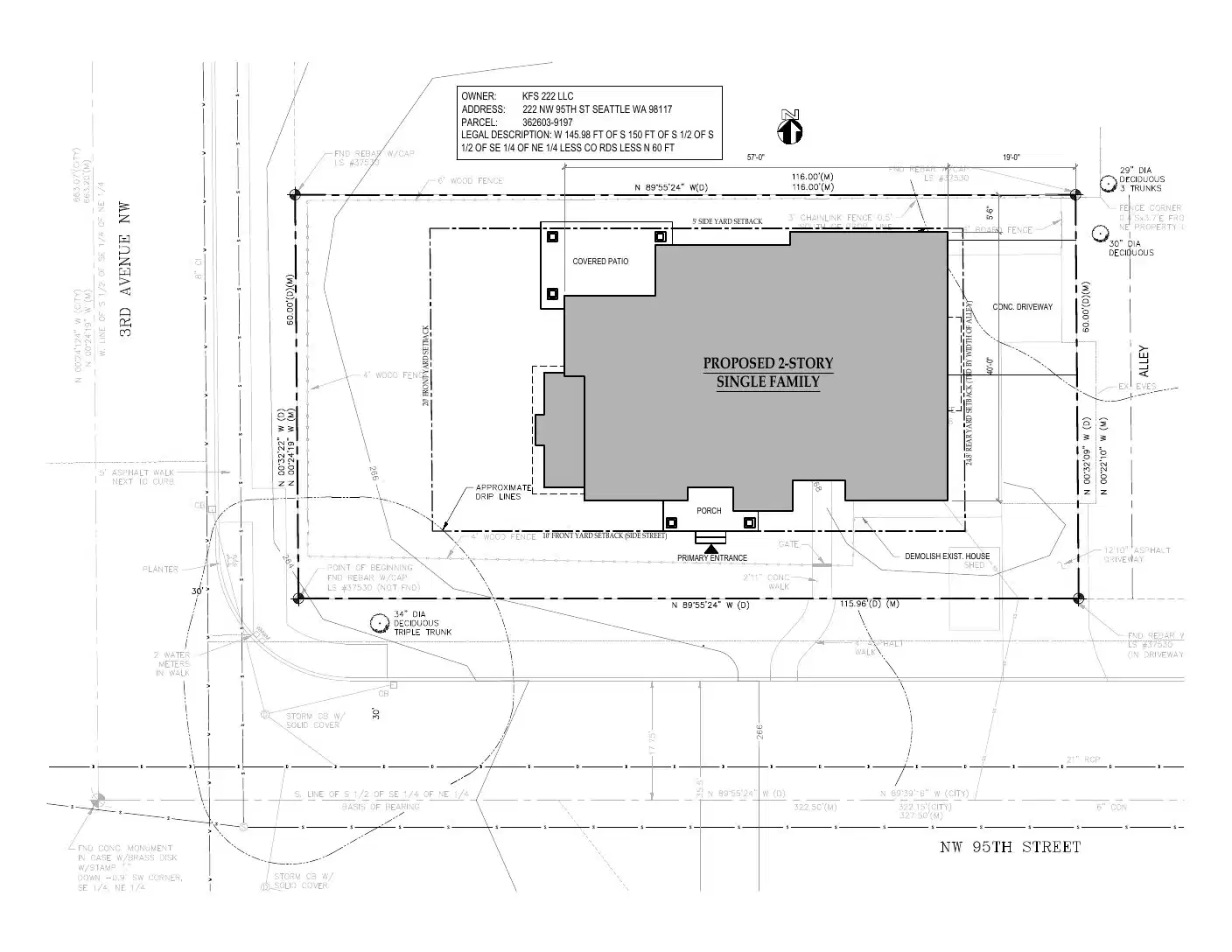 Site plan for 222 NW 95th St
