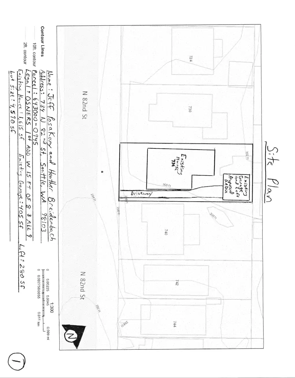 Site plan for 734 N 82nd St