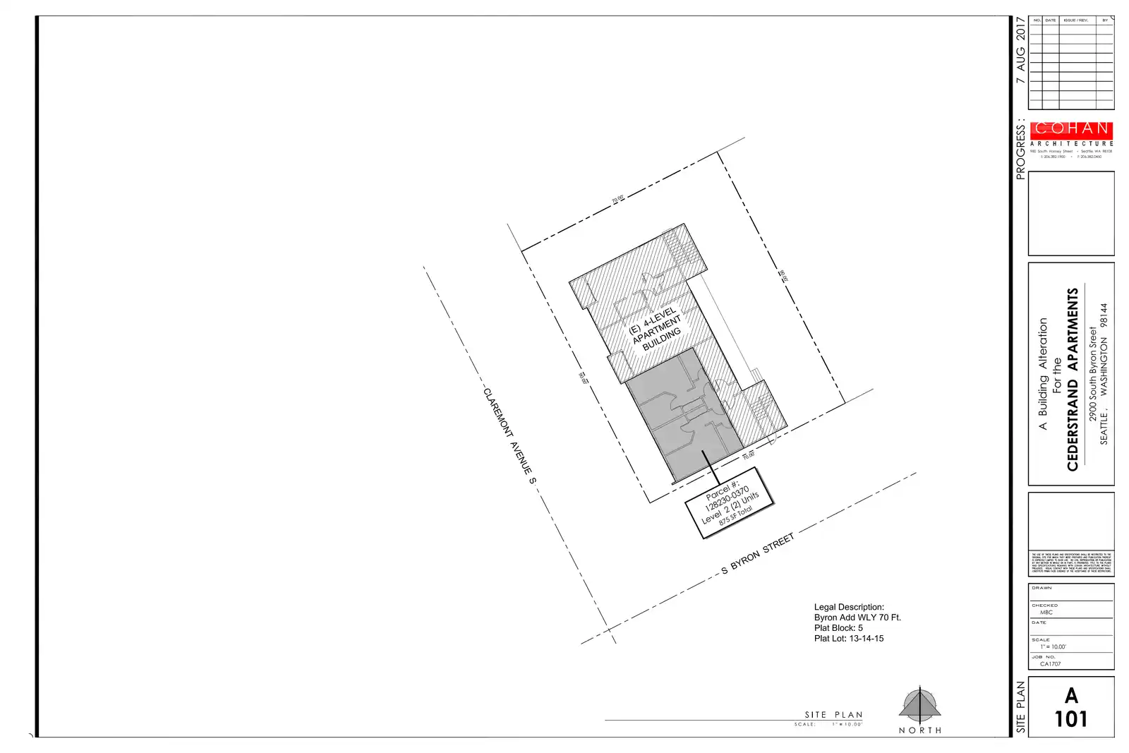 Site plan for 2900 S Byron St