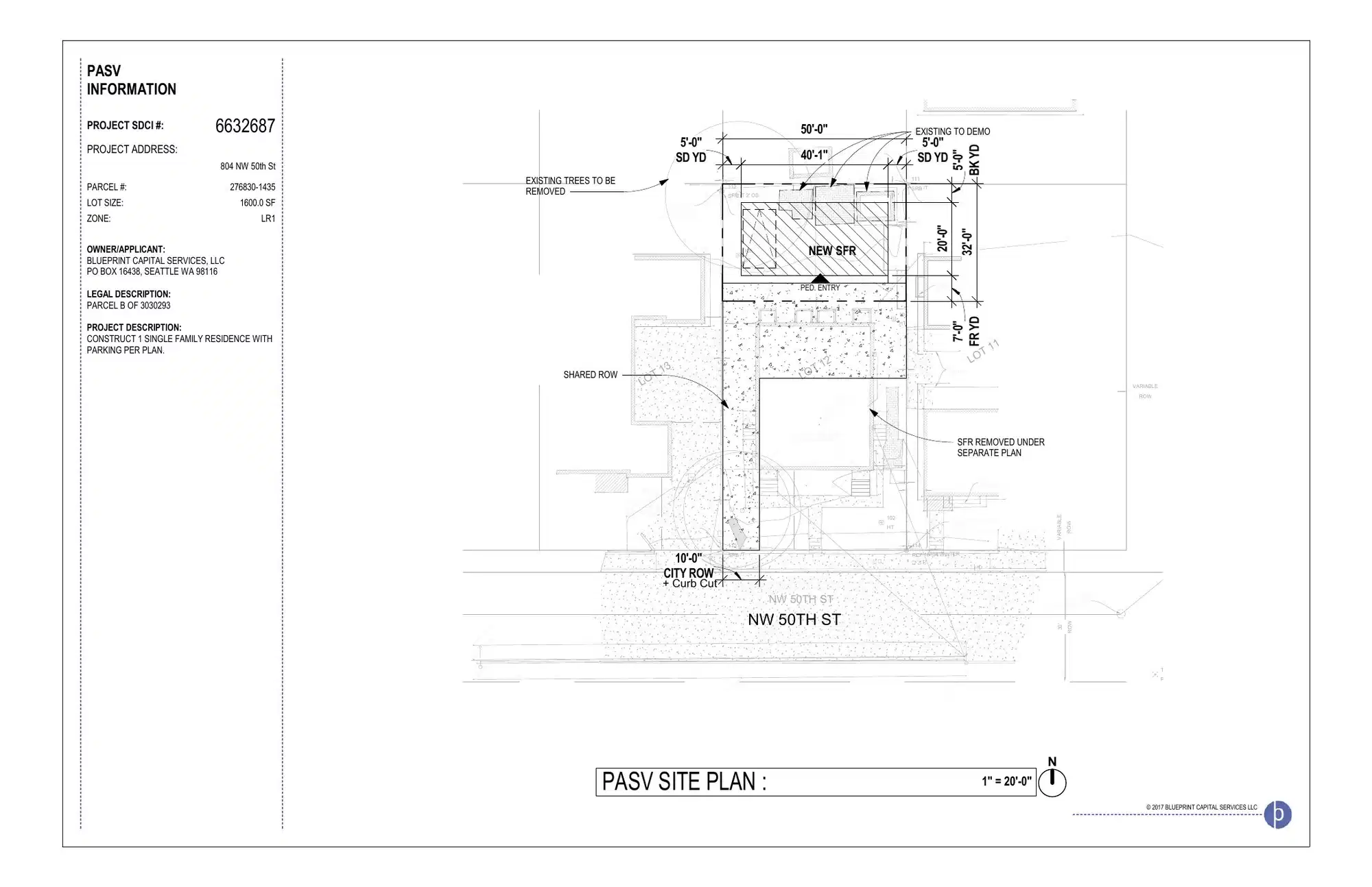 Site plan for 804 NW 50th St