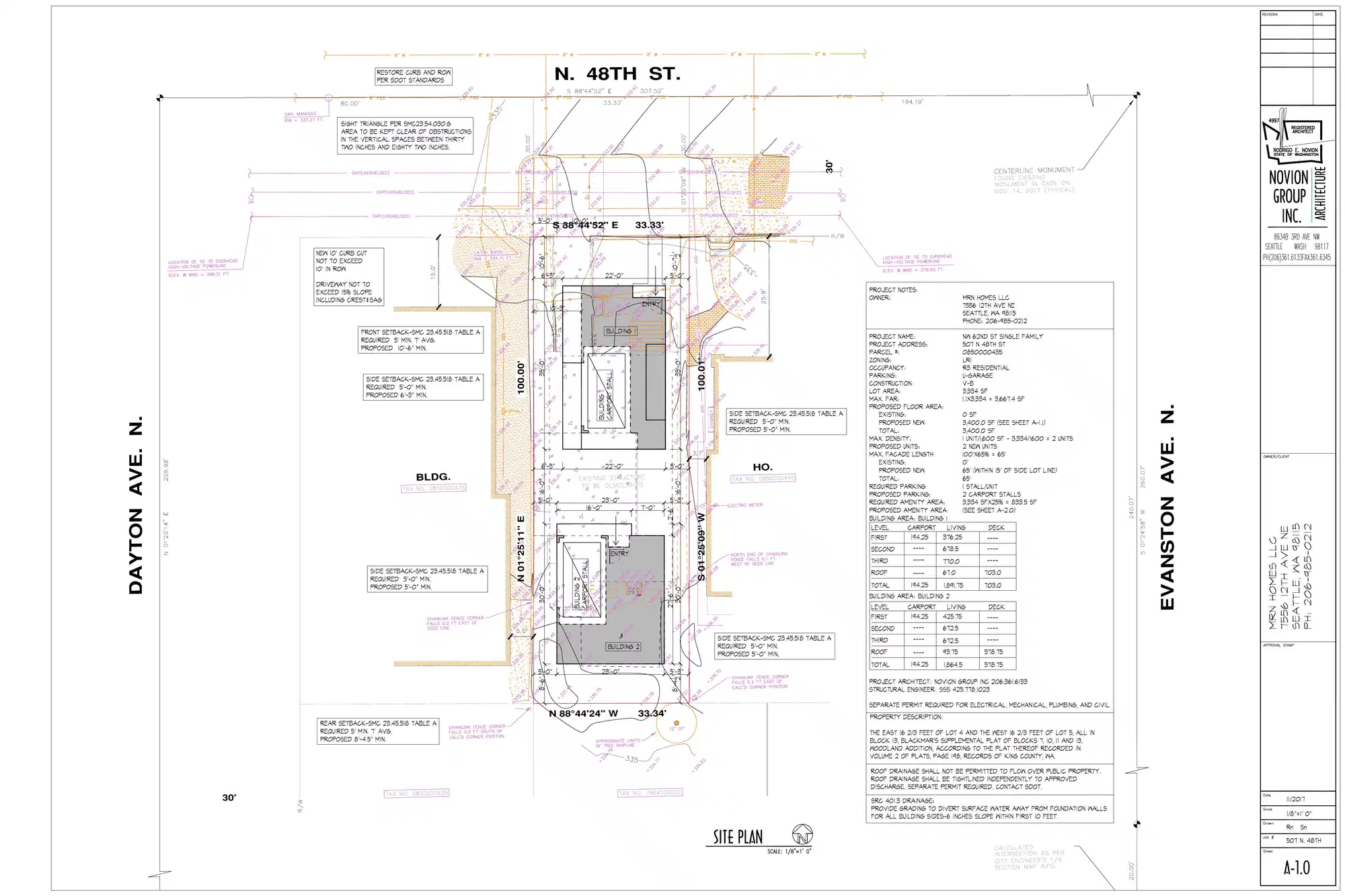 Site plan for 507 N 48th St