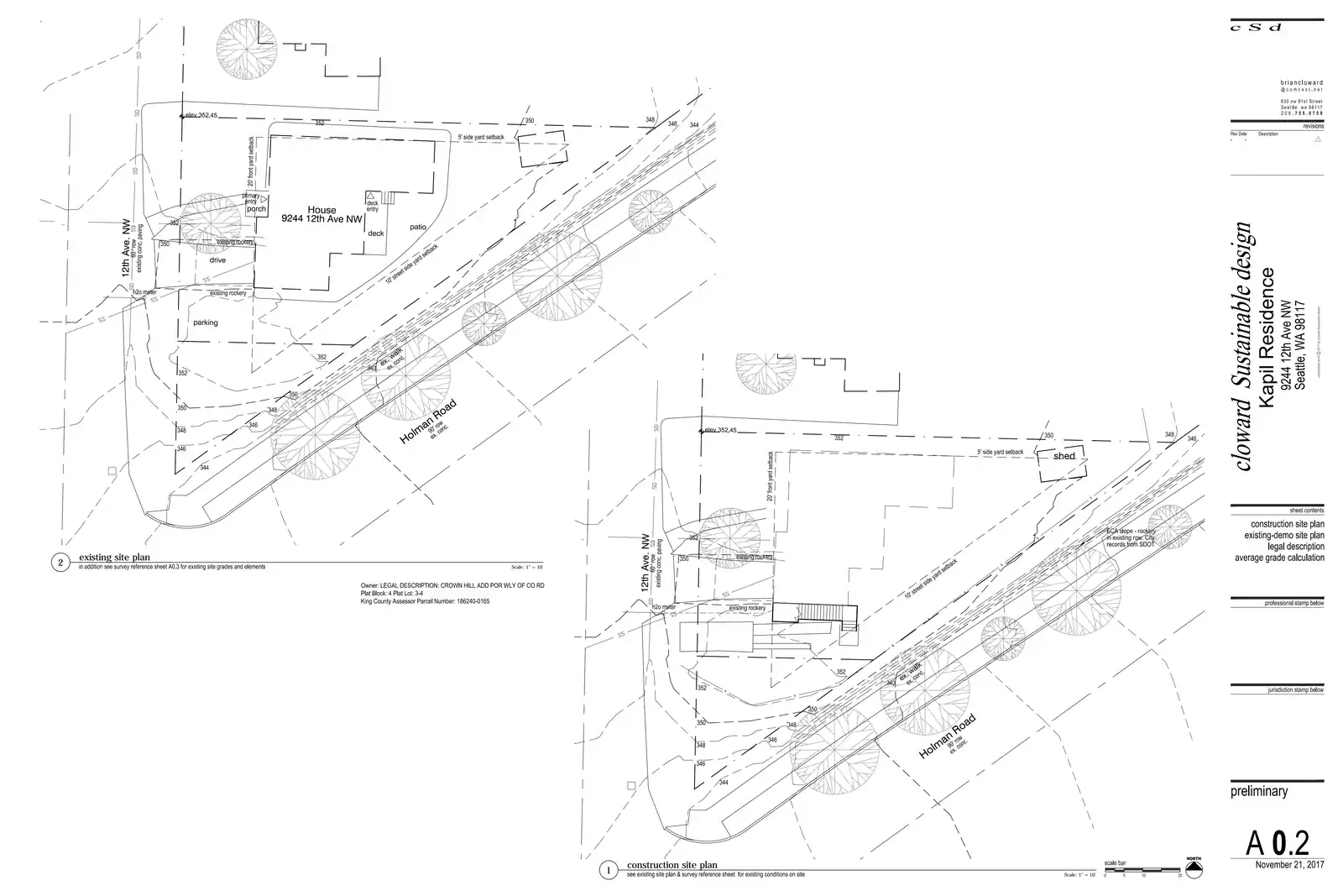 Site plan for 9244 12th Ave NW