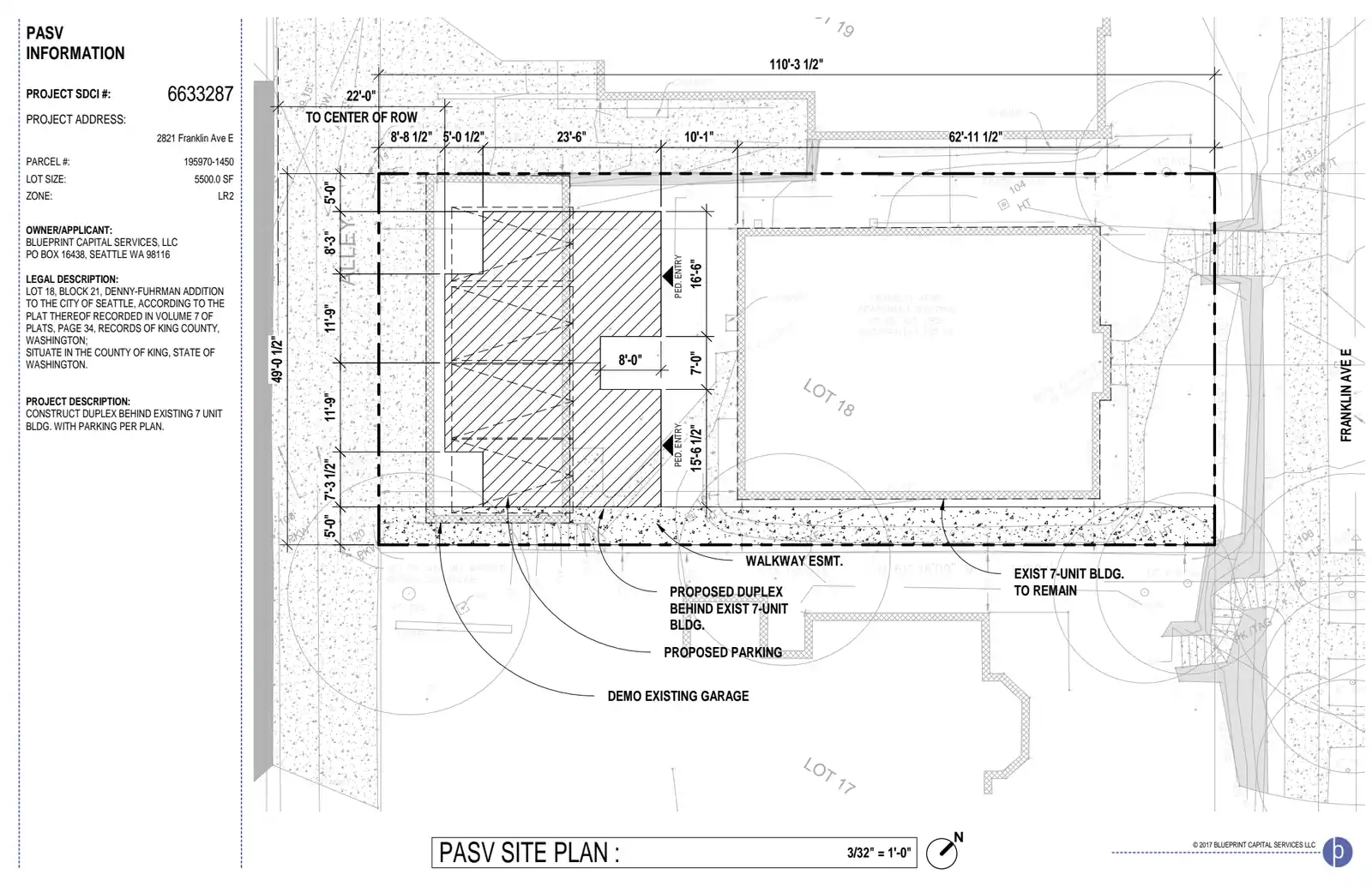 Site plan for 2823 Franklin Ave E