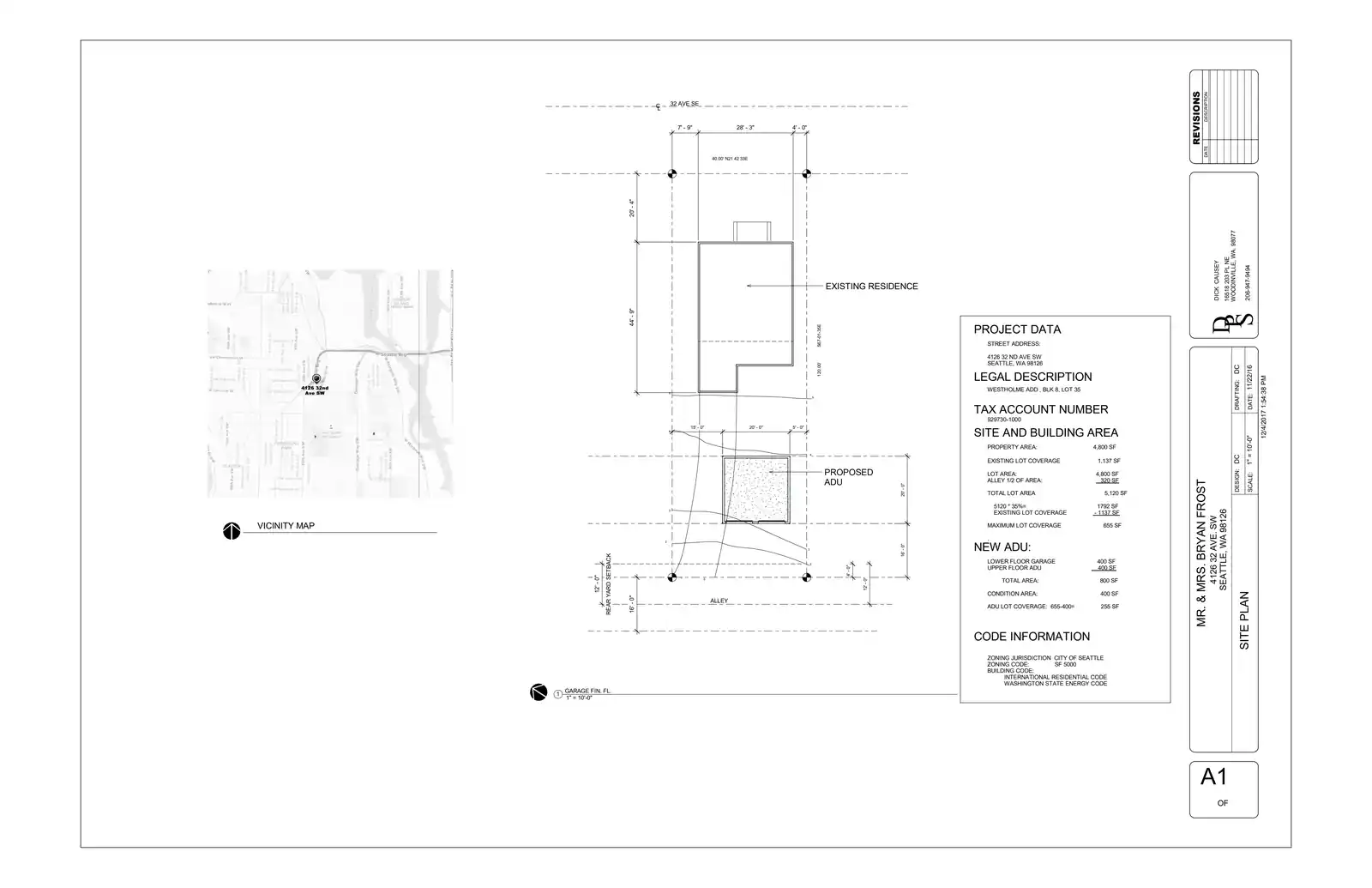 Site plan for 4126 32nd Ave SW