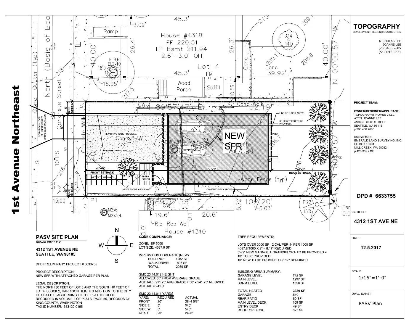 Site plan for 4312 1st Ave NE