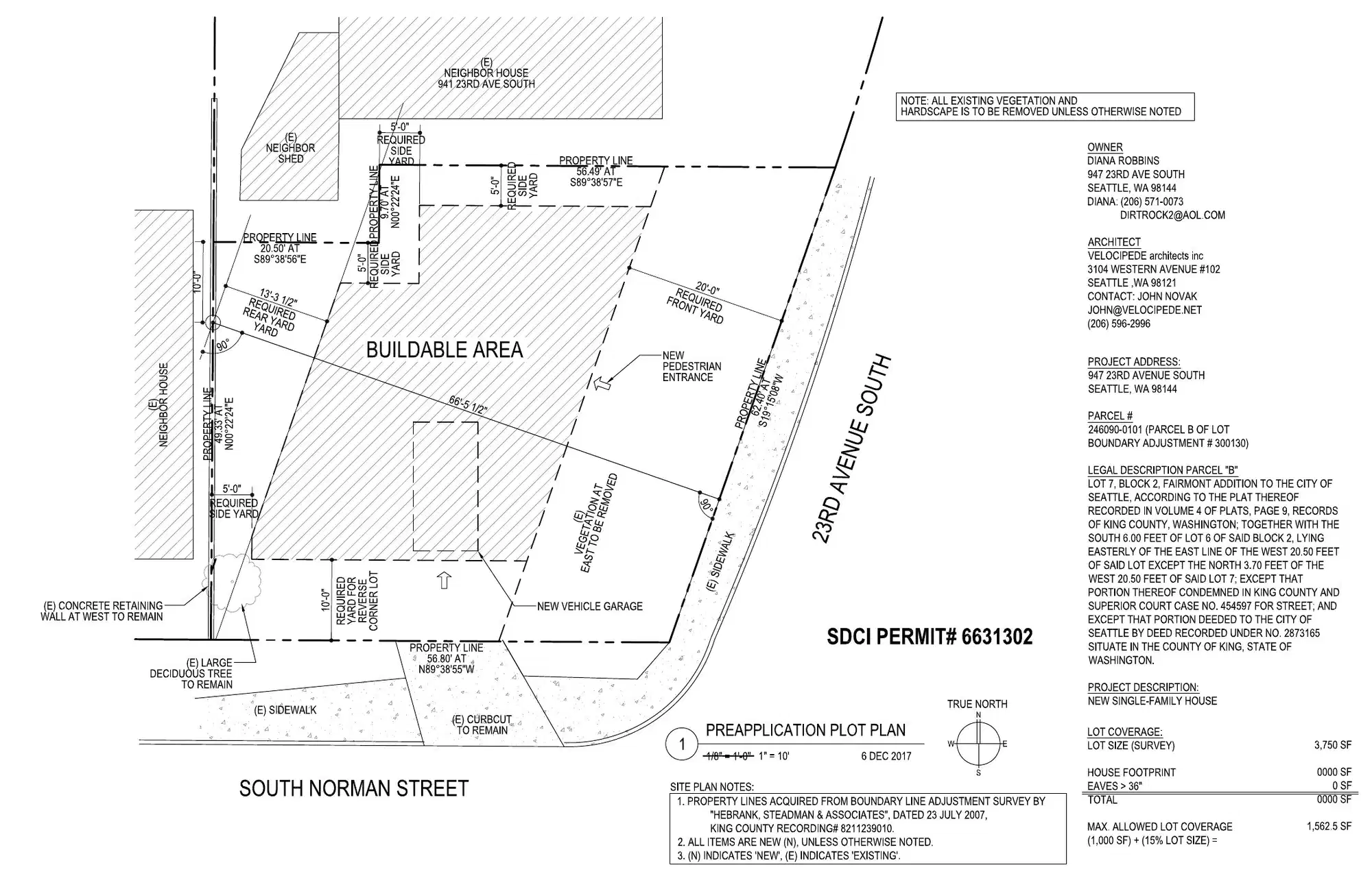 Site plan for 947 23rd Ave S