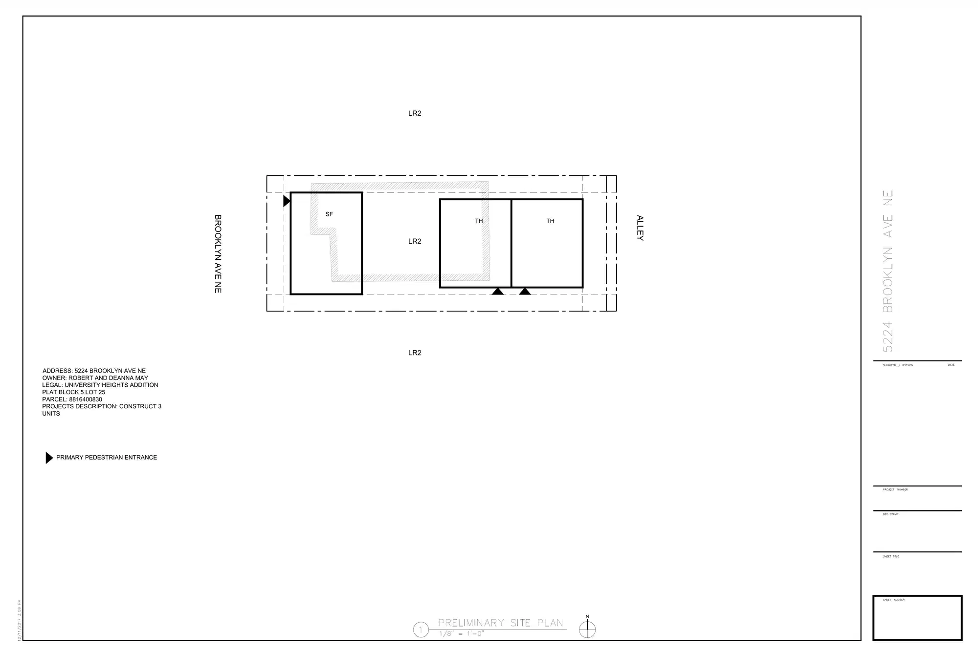 Site plan for 5222 Brooklyn Ave NE