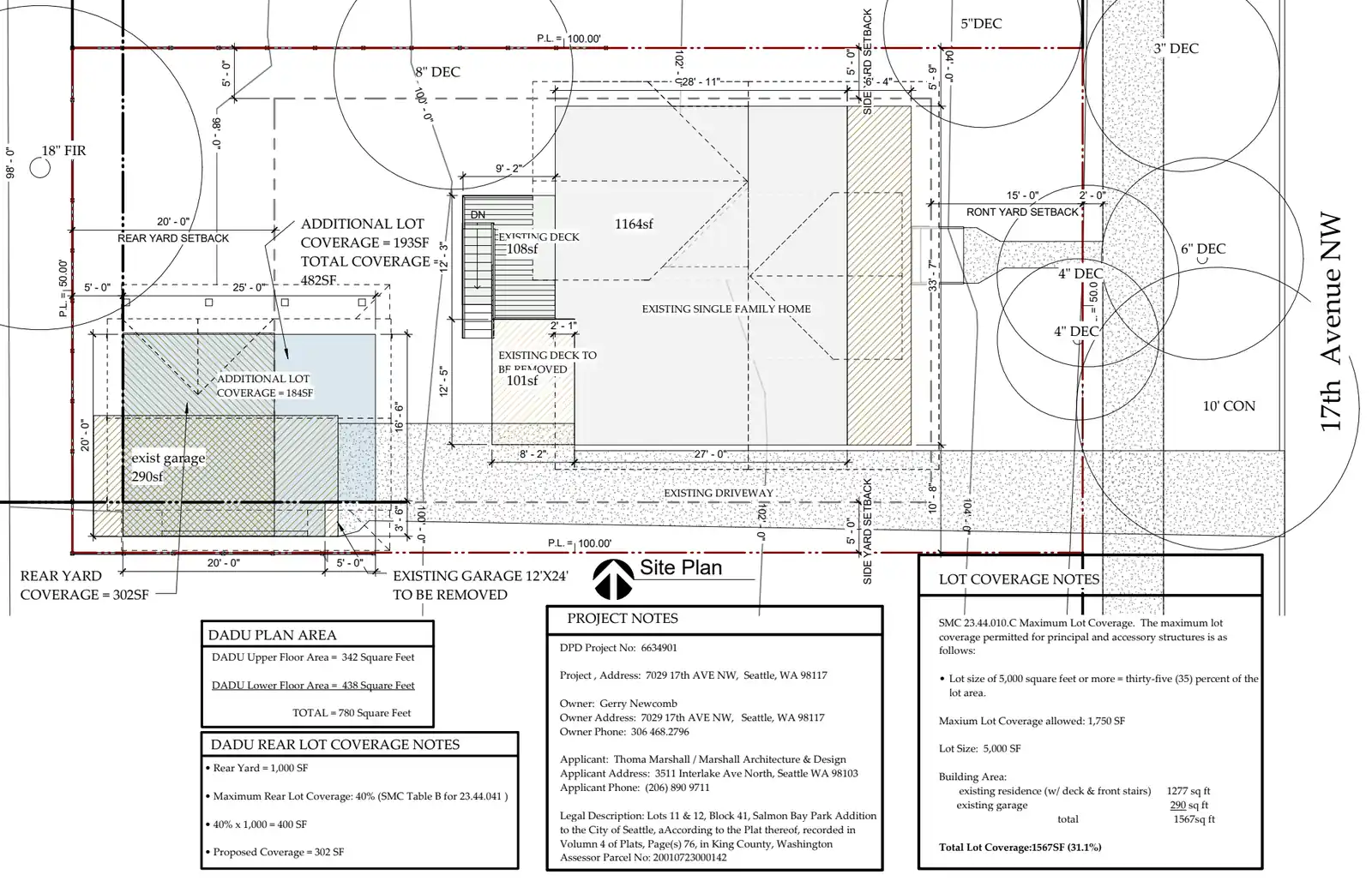 Site plan for 7029 17th Ave NW