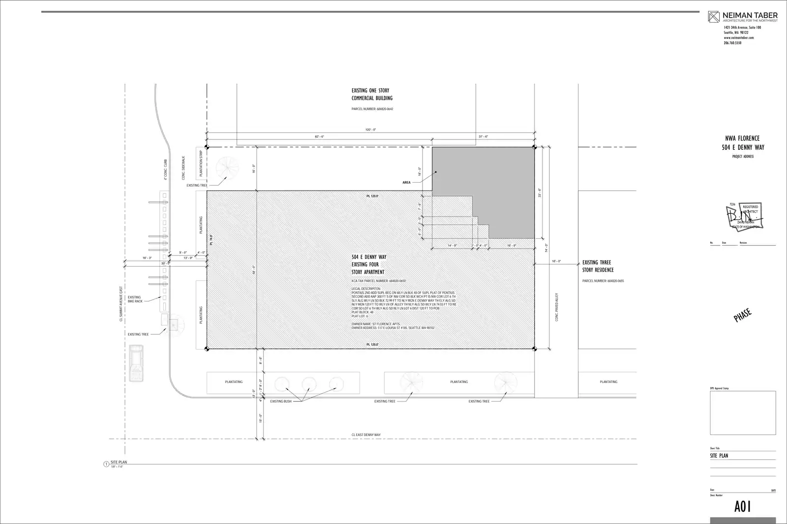 Site plan for 504 E Denny Way
