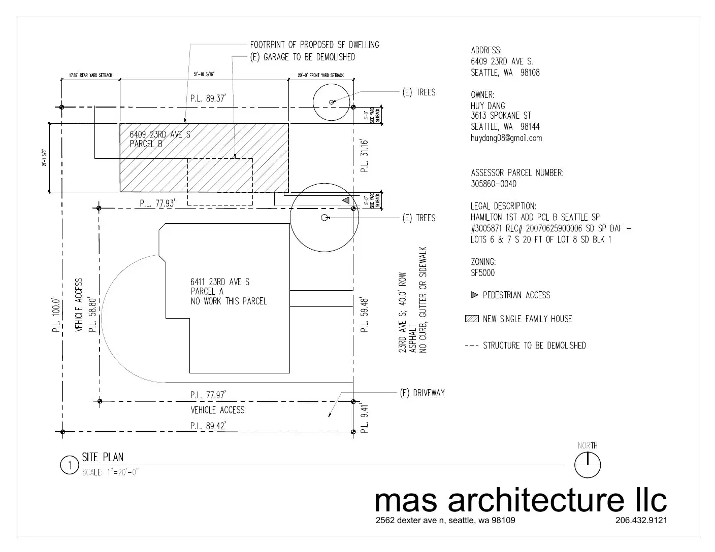 Site plan for 6409 23rd Ave S