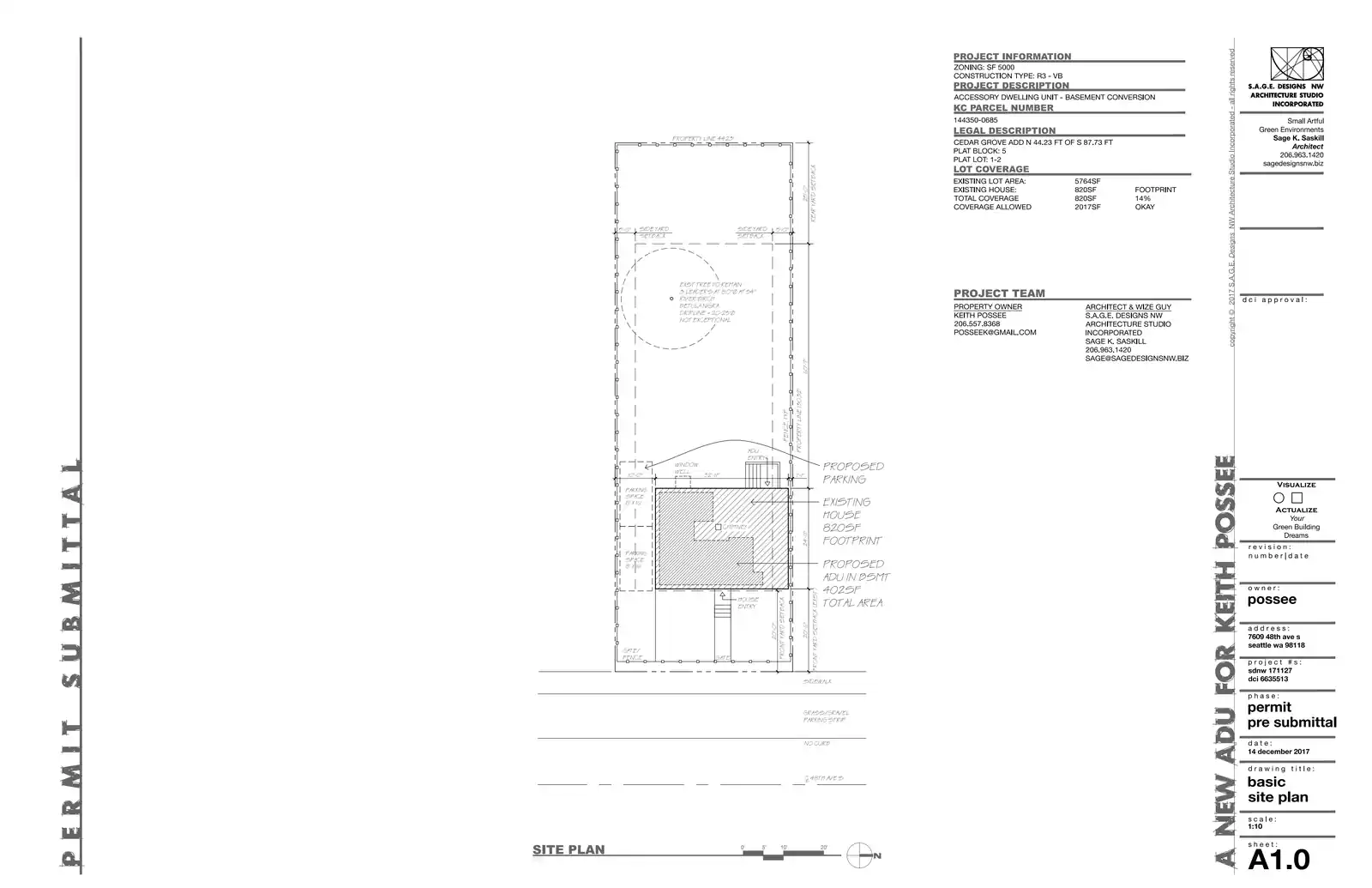 Site plan for 7609 48th Ave S